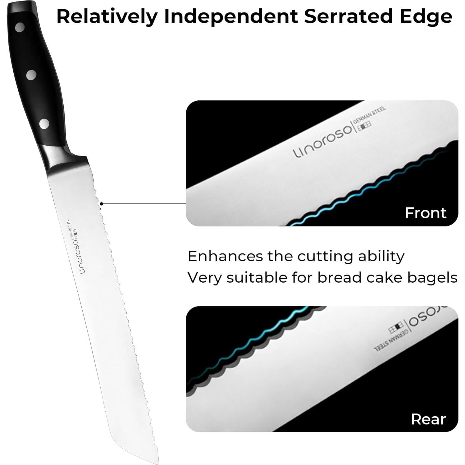 Cuchillo de Pan Serrado Linoroso 20 cm Acero Inoxidable