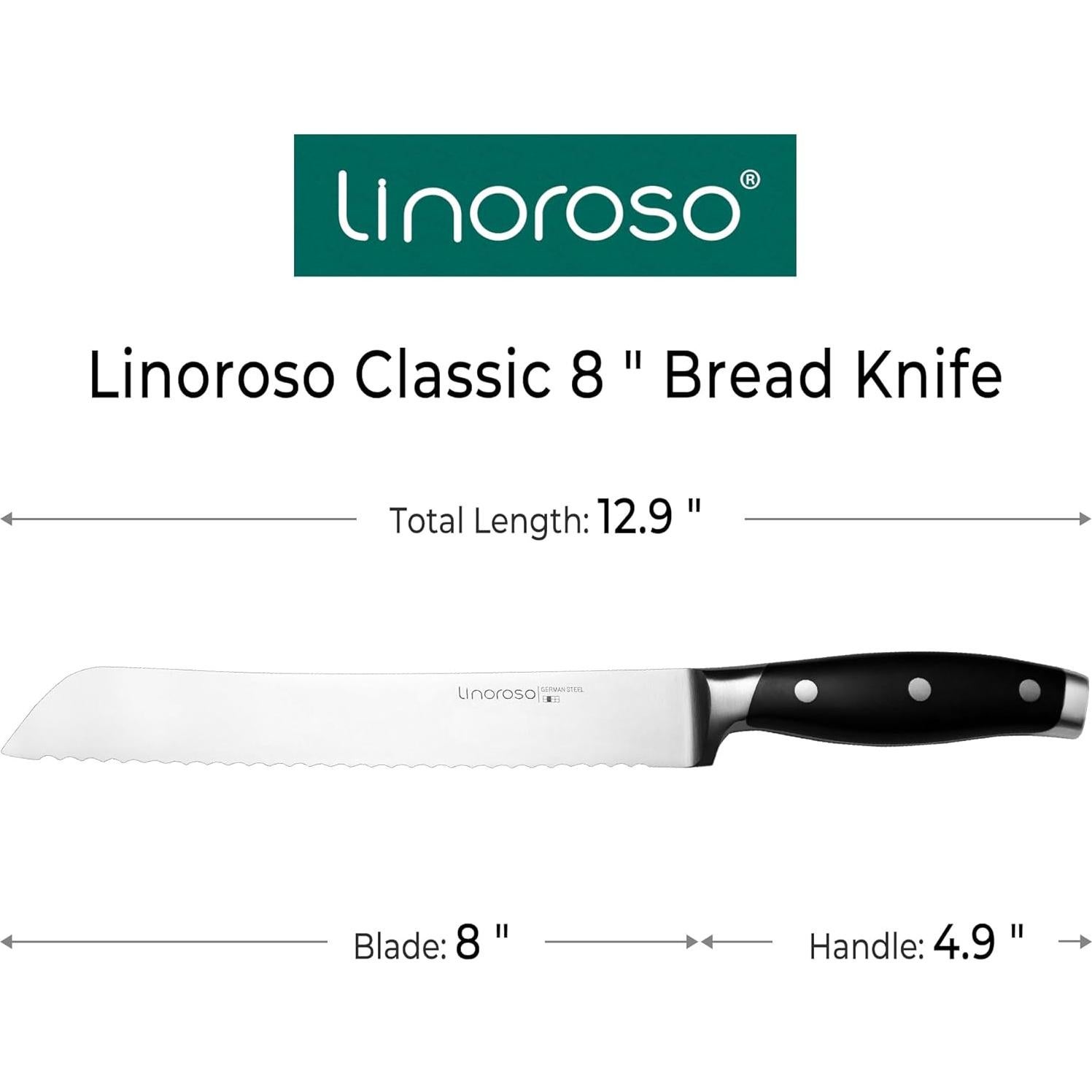 Cuchillo de Pan Serrado Linoroso 20 cm Acero Inoxidable