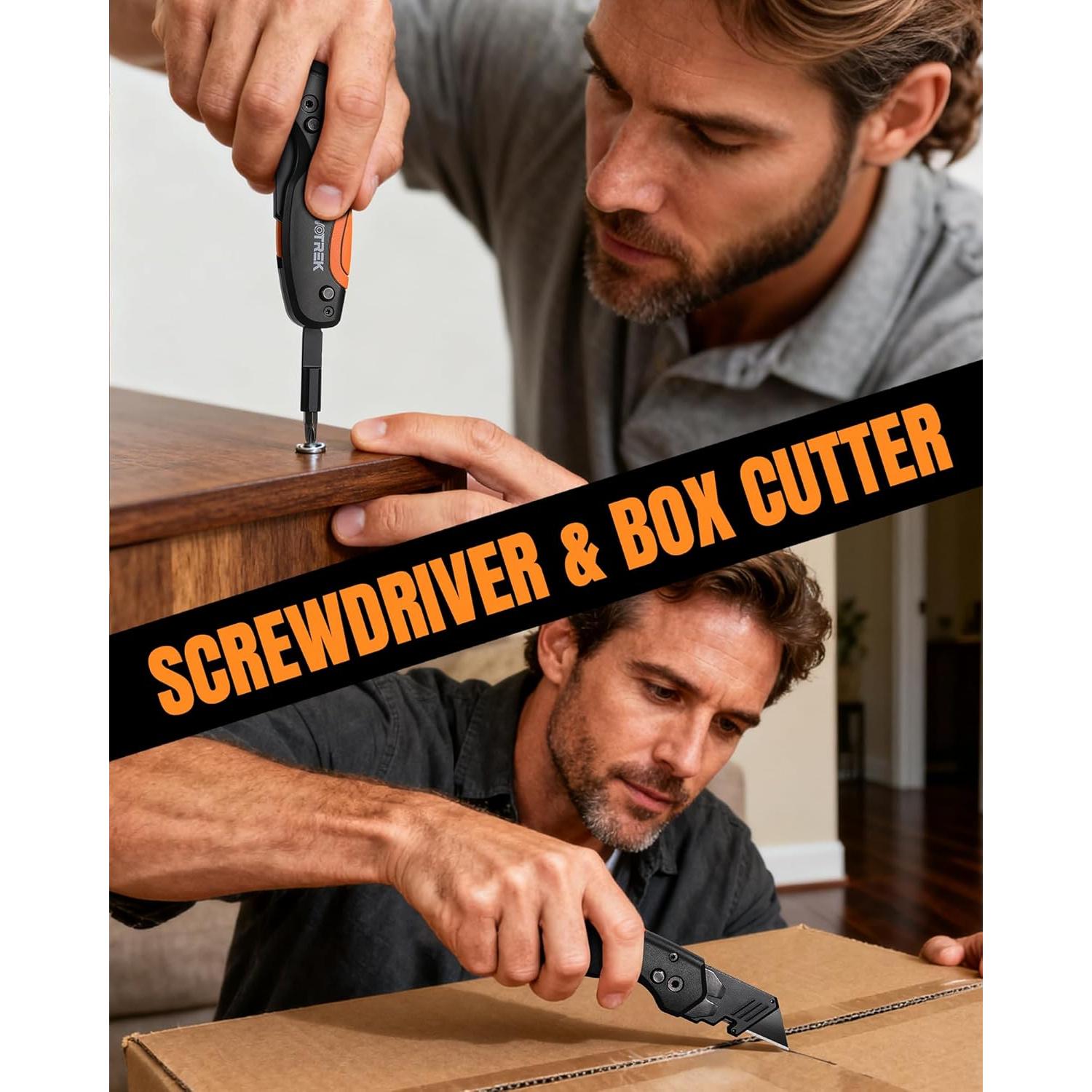 Cuchillo Utilitario Plegable VOTREK 4-en-1 con 10 Cuchillas SK5