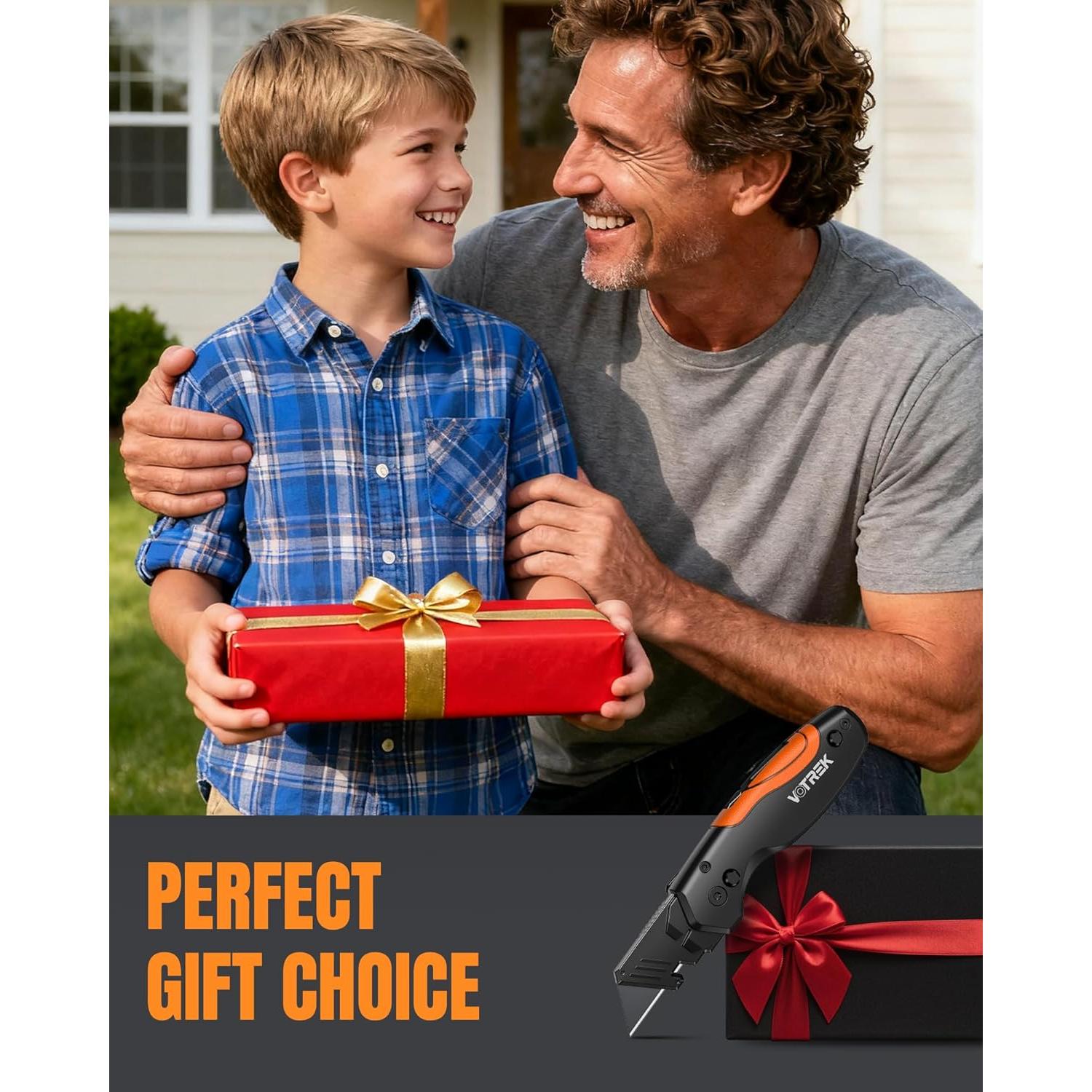 Cuchillo Utilitario Plegable VOTREK 4-en-1 con 10 Cuchillas SK5