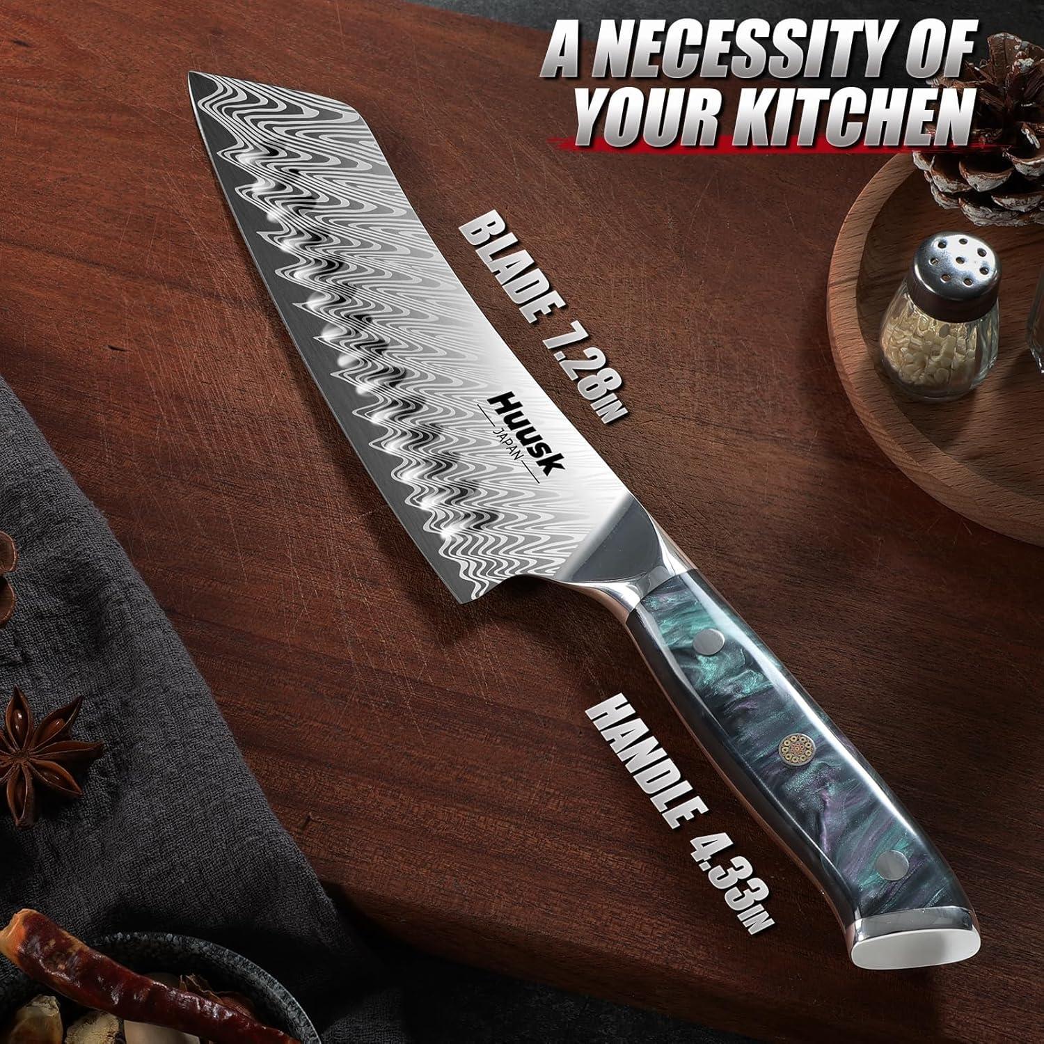 Cuchillo Santoku Huusk 18.5 cm Acero Inoxidable Profesional