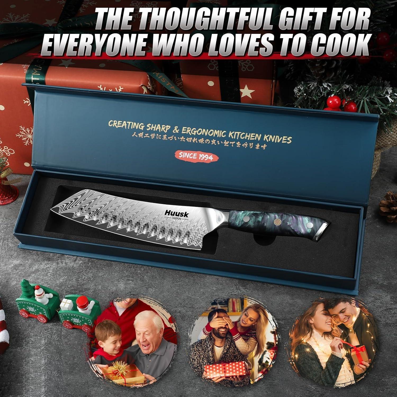 Cuchillo Santoku Huusk 18.5 cm Acero Inoxidable Profesional