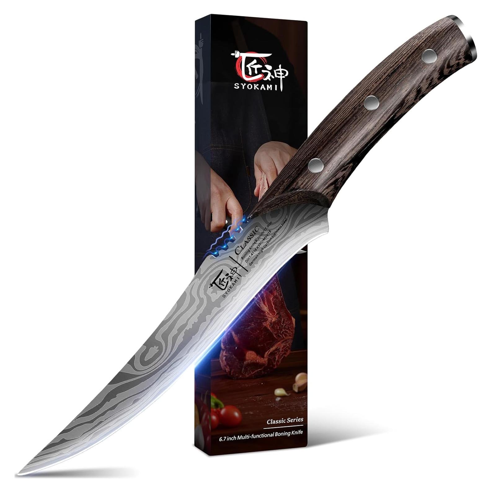 Cuchillo de Deshuesar SYOKAMI 17 cm Acero Carbono Mango Madera