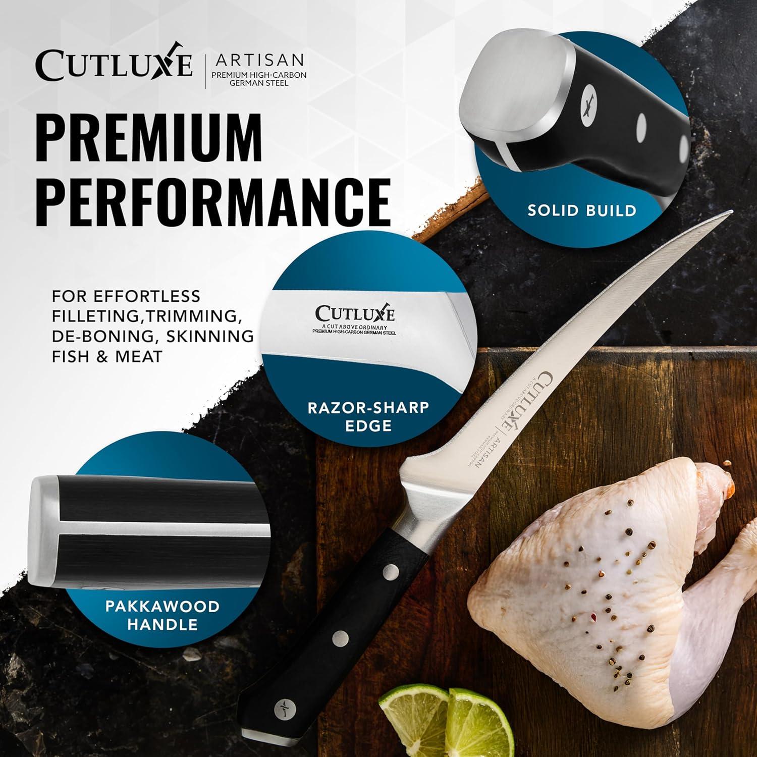 Cuchillo de Deshuesar Cutluxe 15 cm Acero Alemán Mango Pakkawood