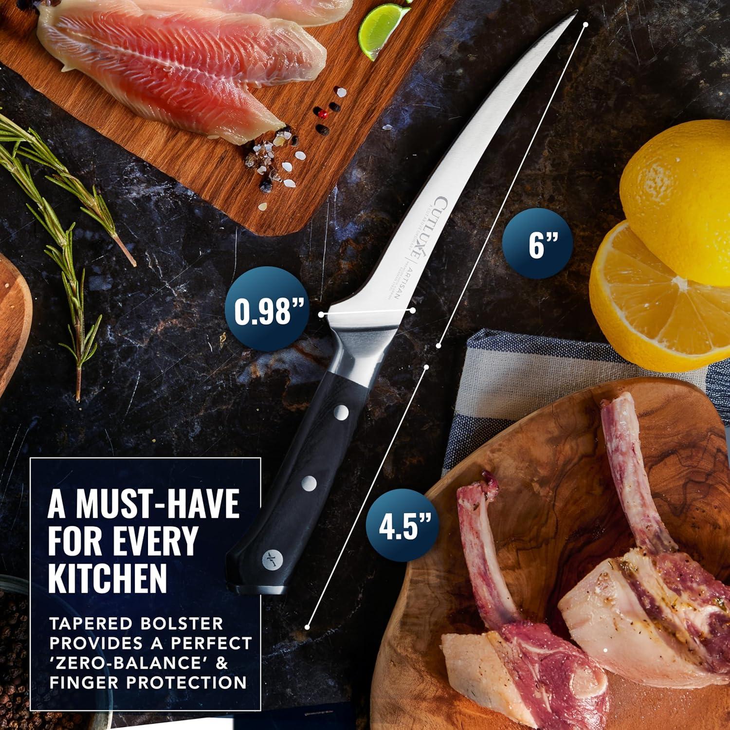 Cuchillo de Deshuesar Cutluxe 15 cm Acero Alemán Mango Pakkawood