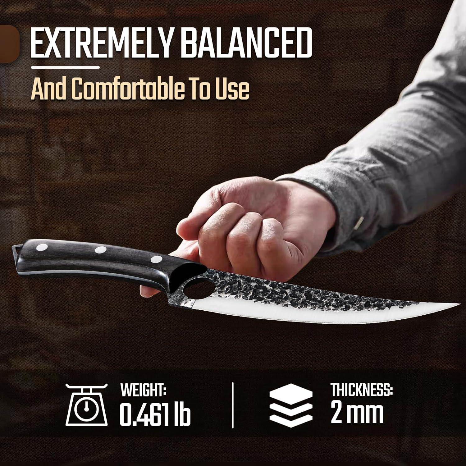 Cuchillo de Deshuesar Huusk 17.8 cm Acero Carbono Ébano