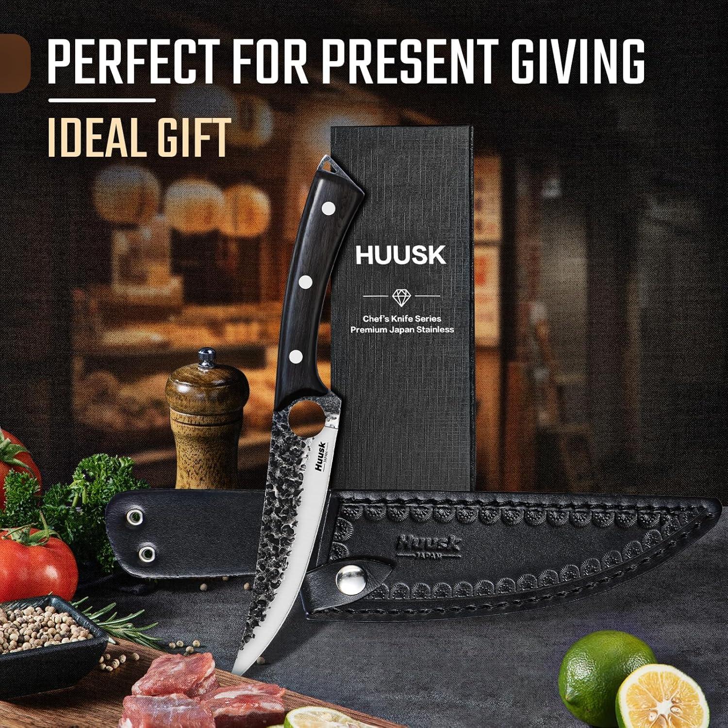 Cuchillo de Deshuesar Huusk 17.8 cm Acero Carbono Ébano