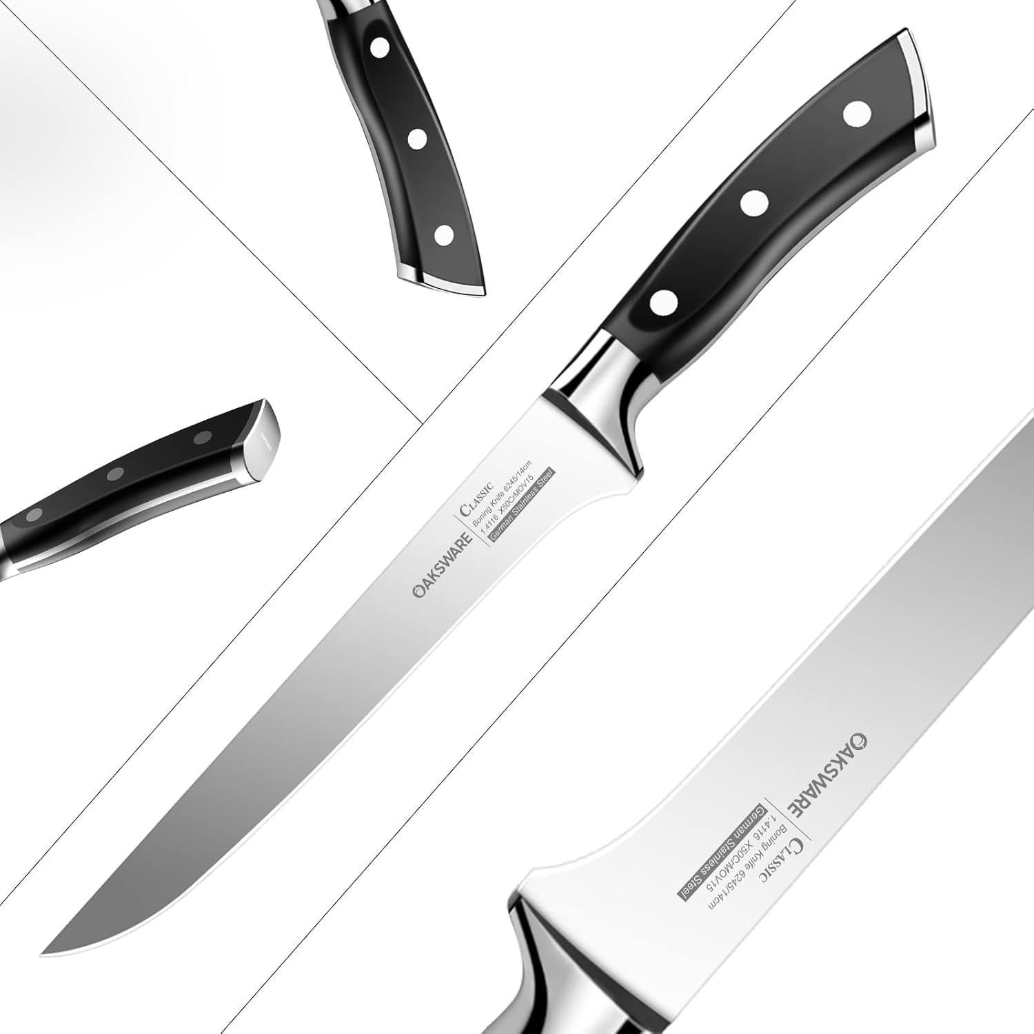 Cuchillo de Deshuesar OAKSWARE 14 cm Acero Inoxidable Ergonómico