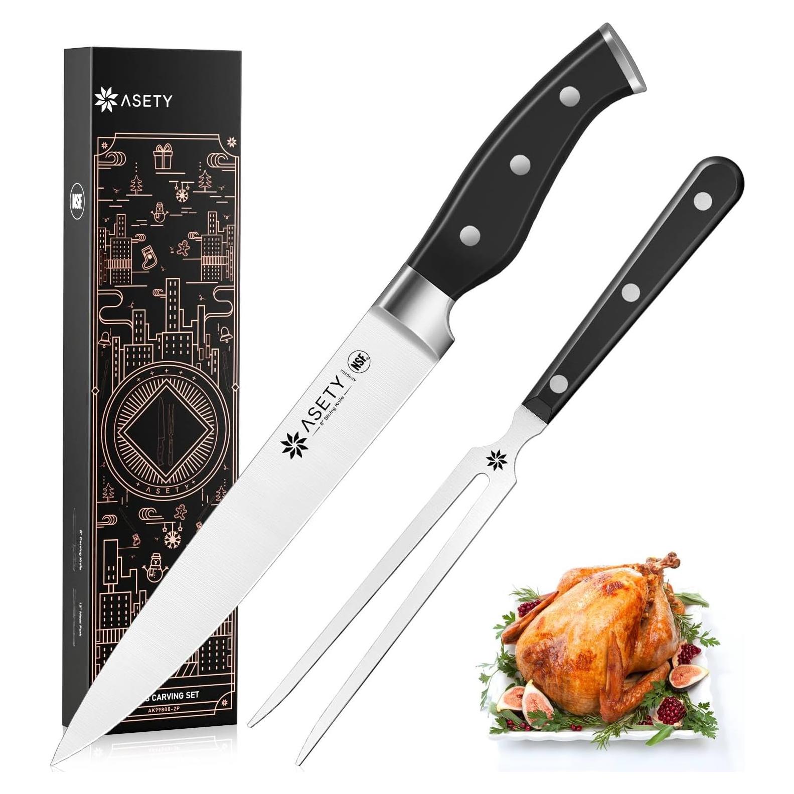 Juego de Cuchillos para Tallar ASETY 2 PCS Acero Inoxidable