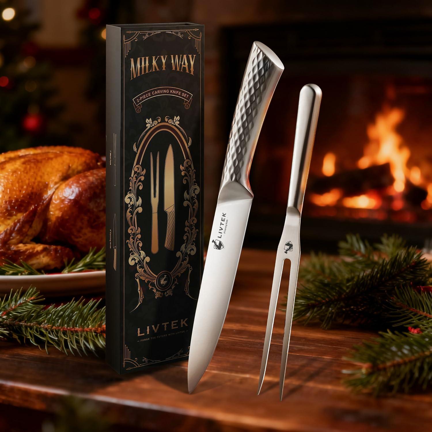 Conjunto de Cuchillo y Tenedor Livtek 20 cm Acero Inoxidable