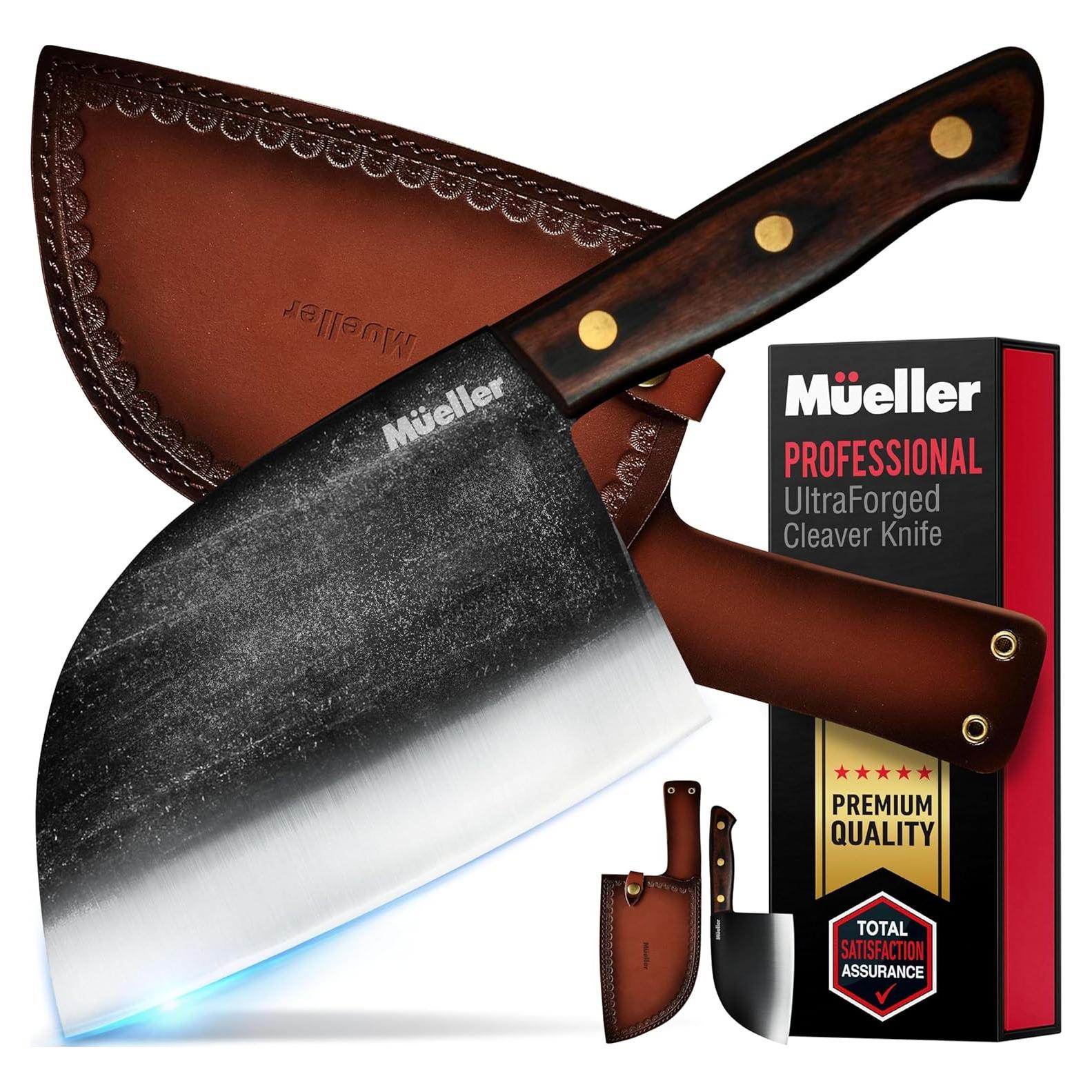 Cuchillo de Carnicero Forjado Mueller 17 cm Acero Alto Carbono