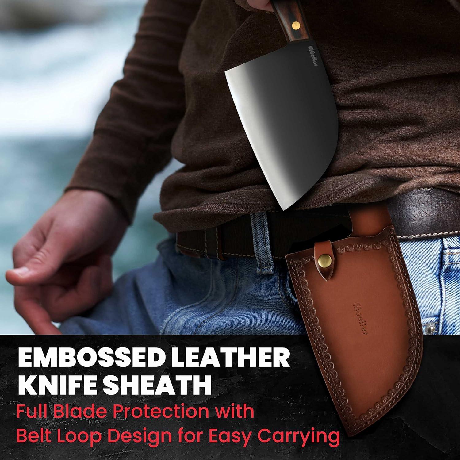 Cuchillo de Carnicero Forjado Mueller 17 cm Acero Alto Carbono