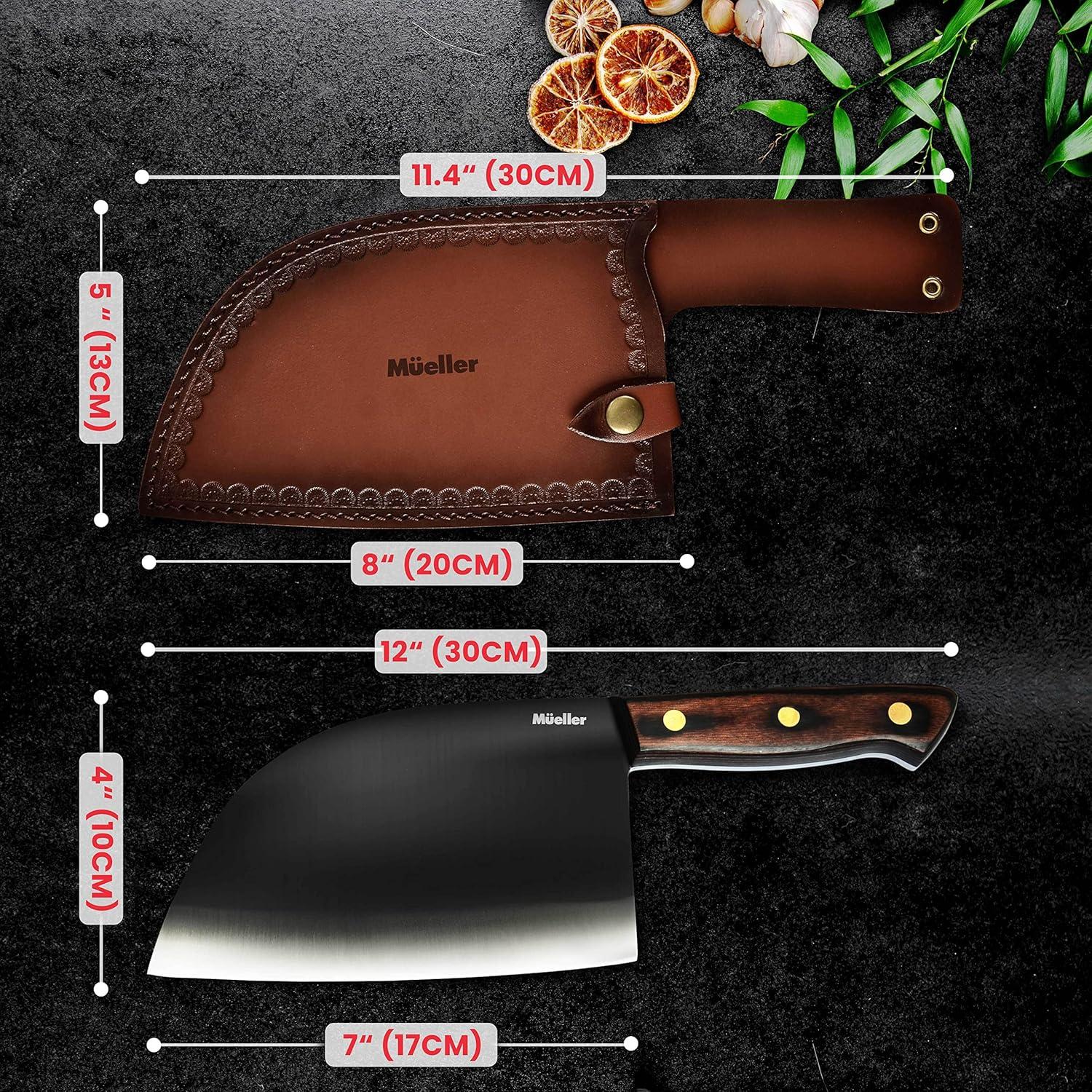 Cuchillo de Carnicero Forjado Mueller 17 cm Acero Alto Carbono