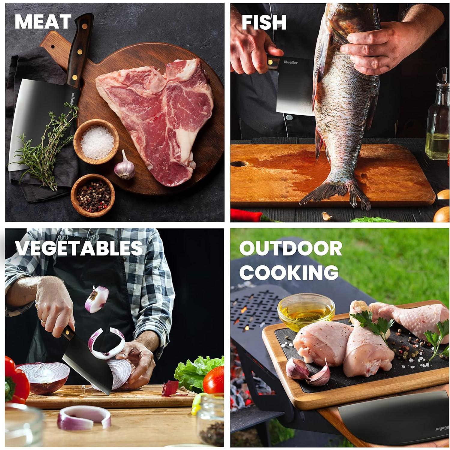 Cuchillo de Carnicero Forjado Mueller 17 cm Acero Alto Carbono