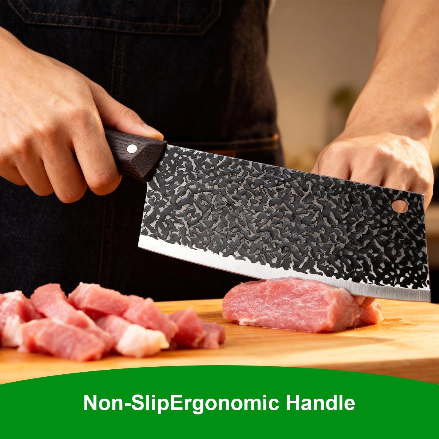 Cuchillo de Chef Rliguanrui 18 cm Acero Inoxidable Mango Cómodo