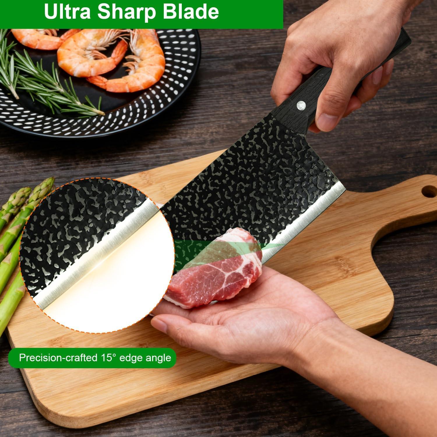 Cuchillo de Chef Rliguanrui 18 cm Acero Inoxidable Mango Cómodo