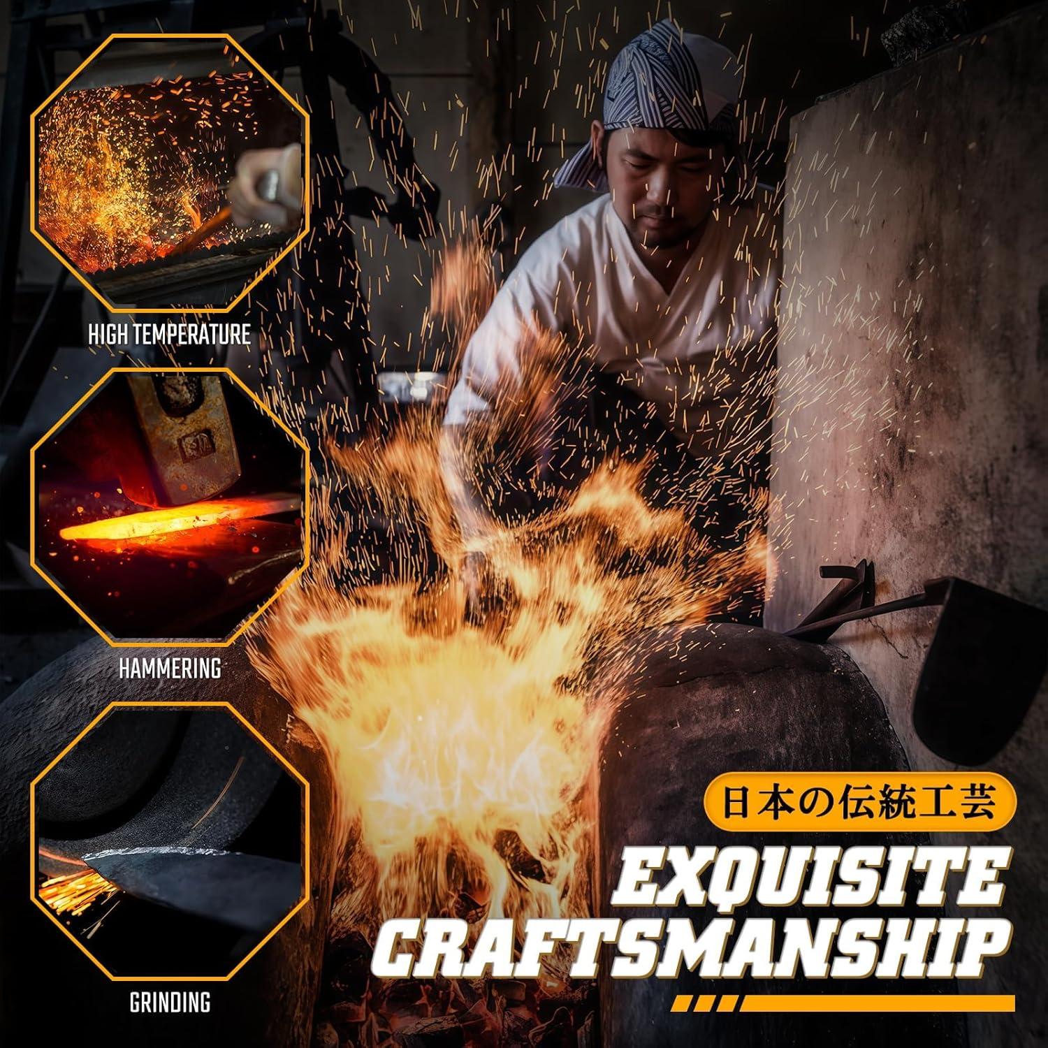 Cuchillo Cleaver Huusk 17.78 cm Acero Al Carbono para BBQ