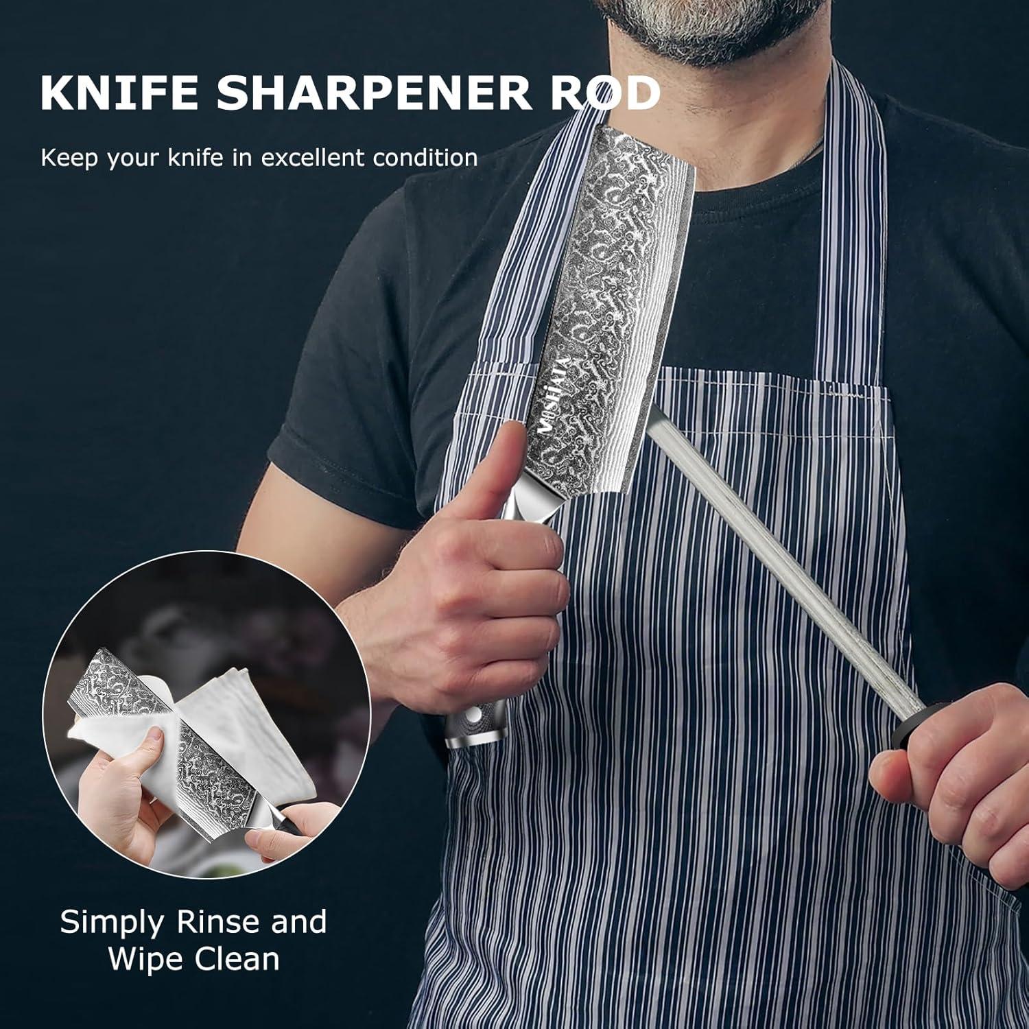 Cuchillo Nakiri MOSFiATA 18 cm Damasco VG-10 Mango Ergonómico