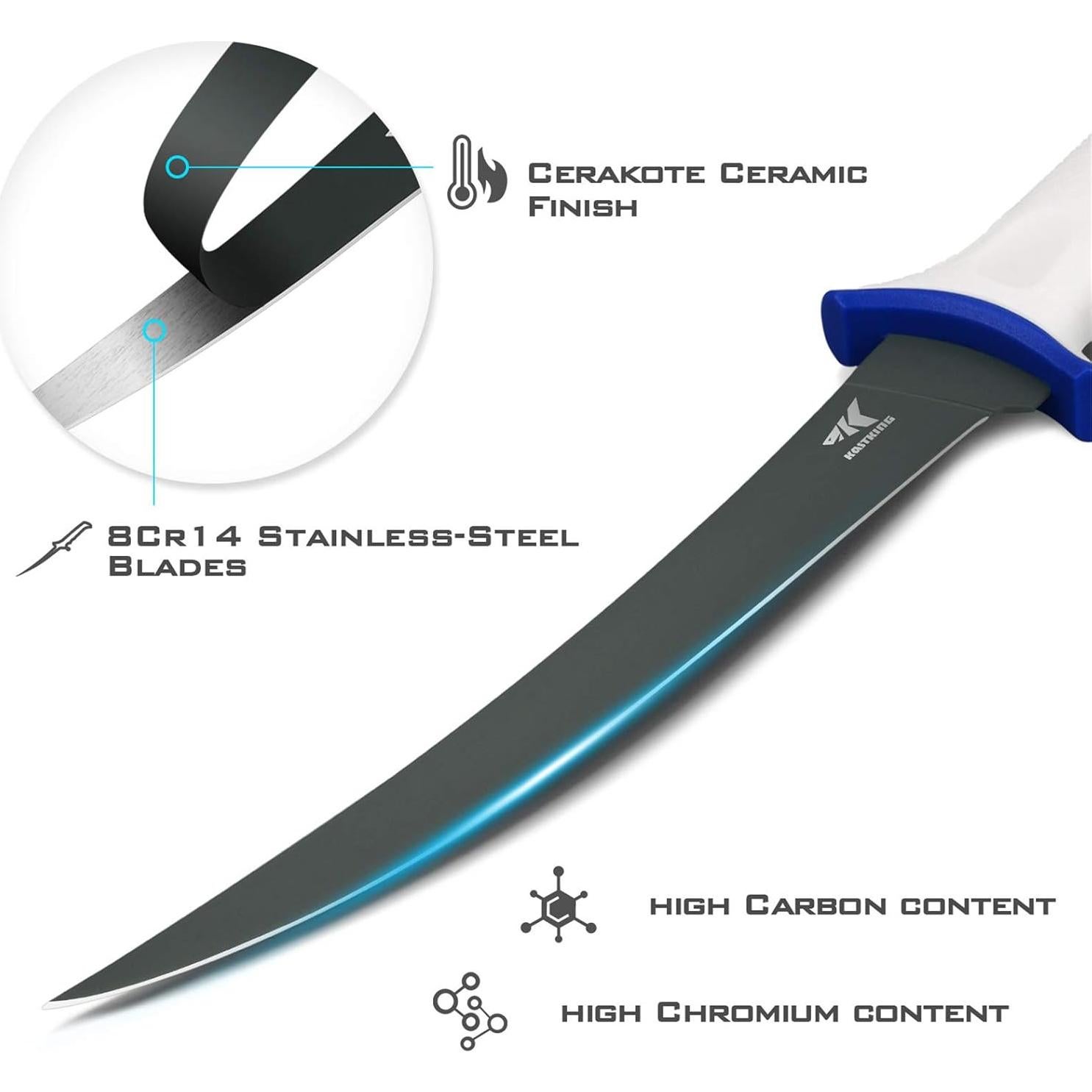 Cuchillo de Filete KastKing Spartacus 22.86 cm Acero Inoxidable