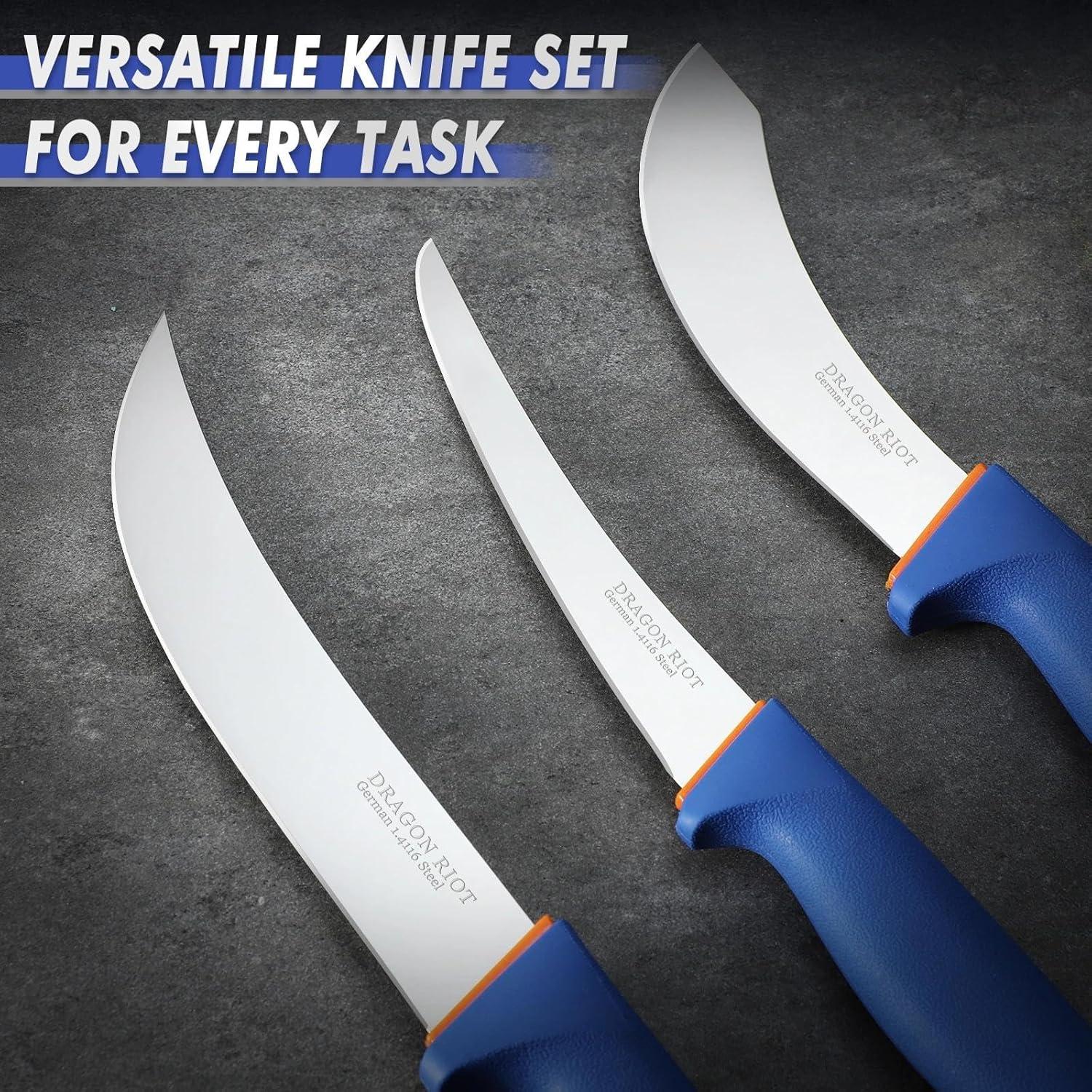Conjunto de Cuchillos de Carnicería Dragon Riot 3 Pcs - Acero Inoxidable