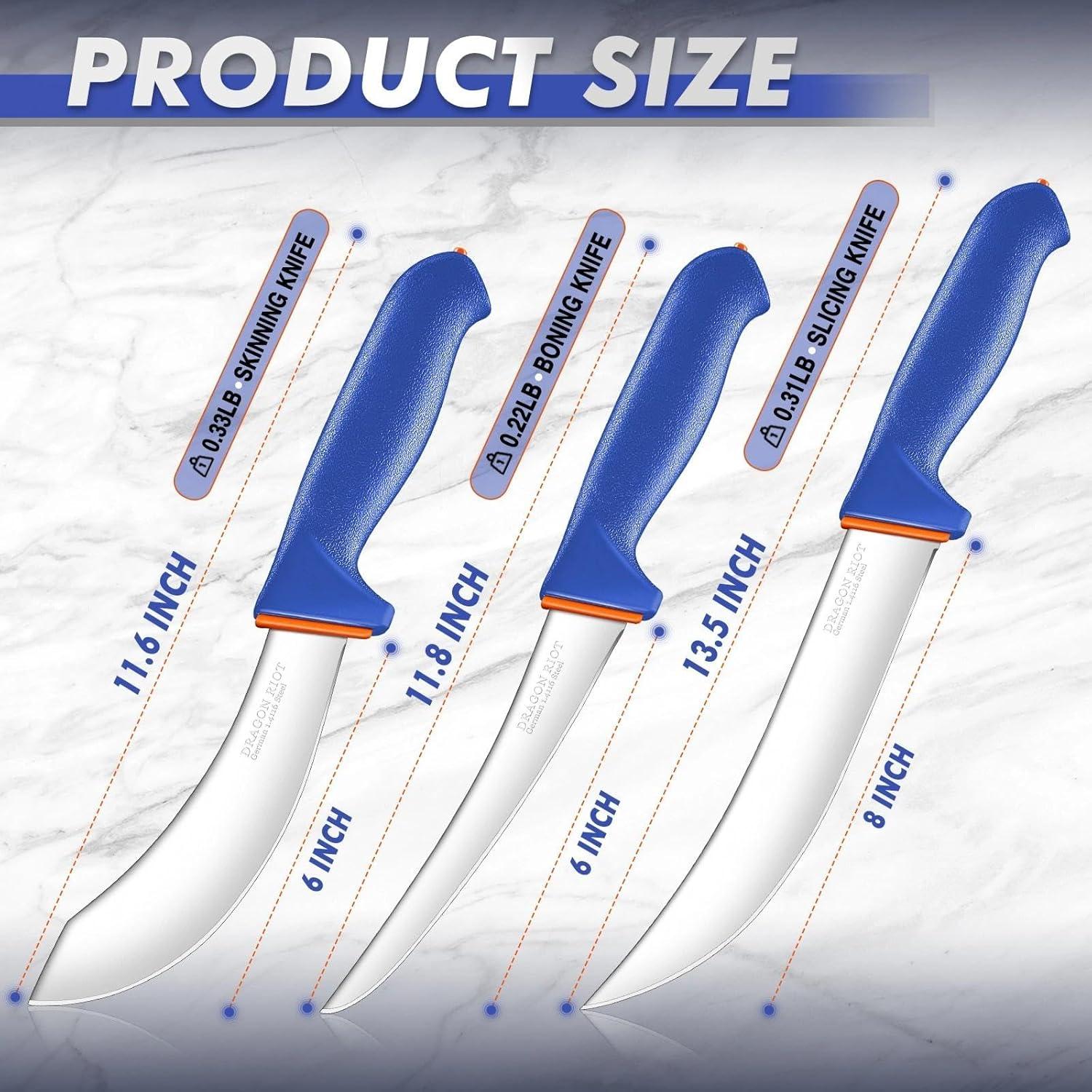 Conjunto de Cuchillos de Carnicería Dragon Riot 3 Pcs - Acero Inoxidable
