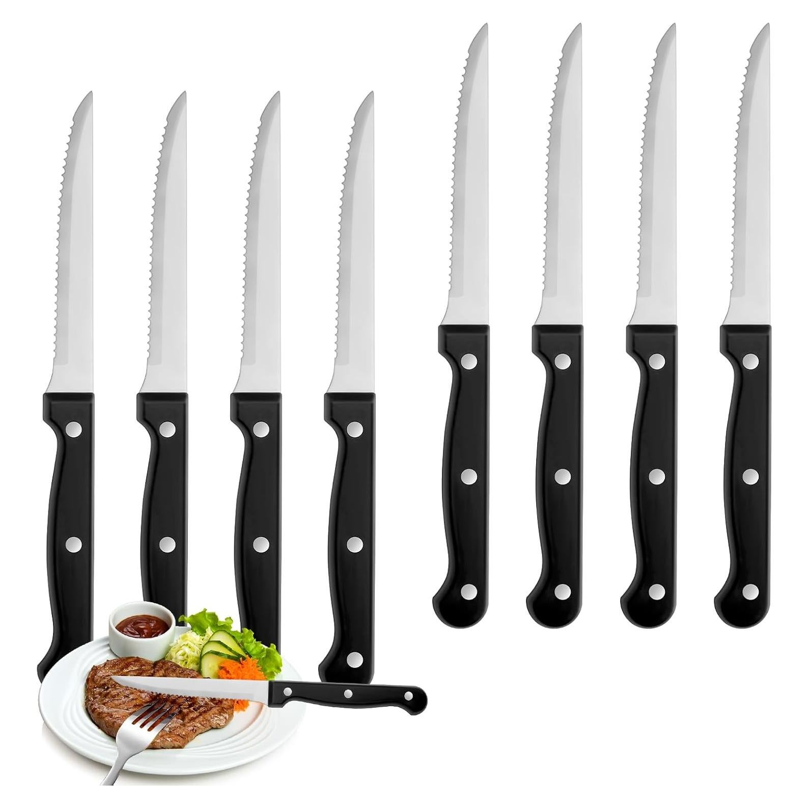 Juego de cuchillos para carne WISKEMA 8 piezas acero inoxidable