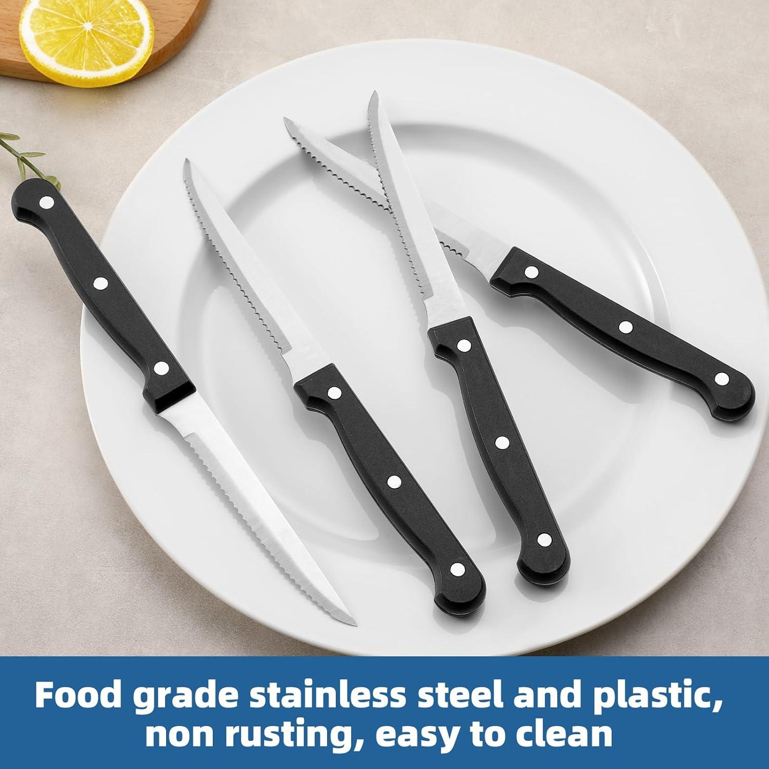 Juego de cuchillos para carne WISKEMA 8 piezas acero inoxidable