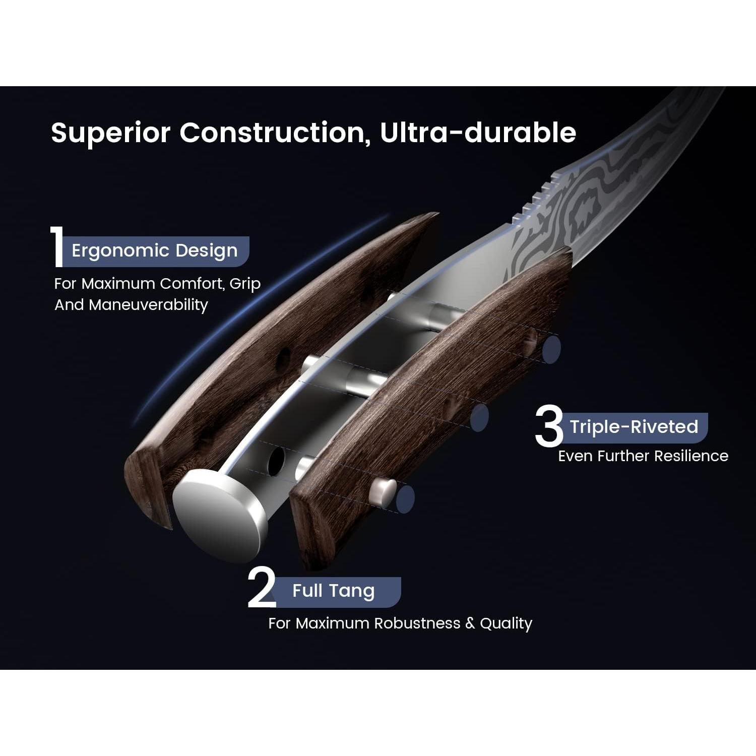 Juego de cuchillos para carne SYOKAMI - 2 piezas, acero inoxidable