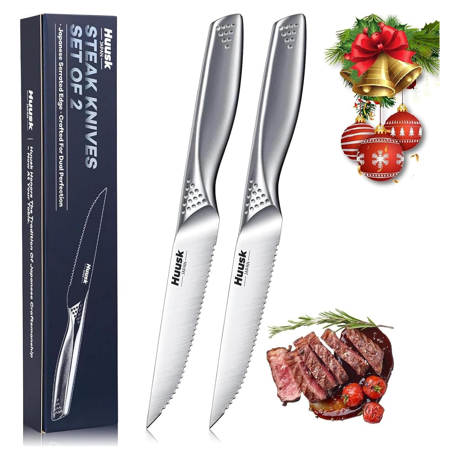 Juego de Cuchillos de Carne Serrados Huusk 11.4 cm Acero Inoxidable