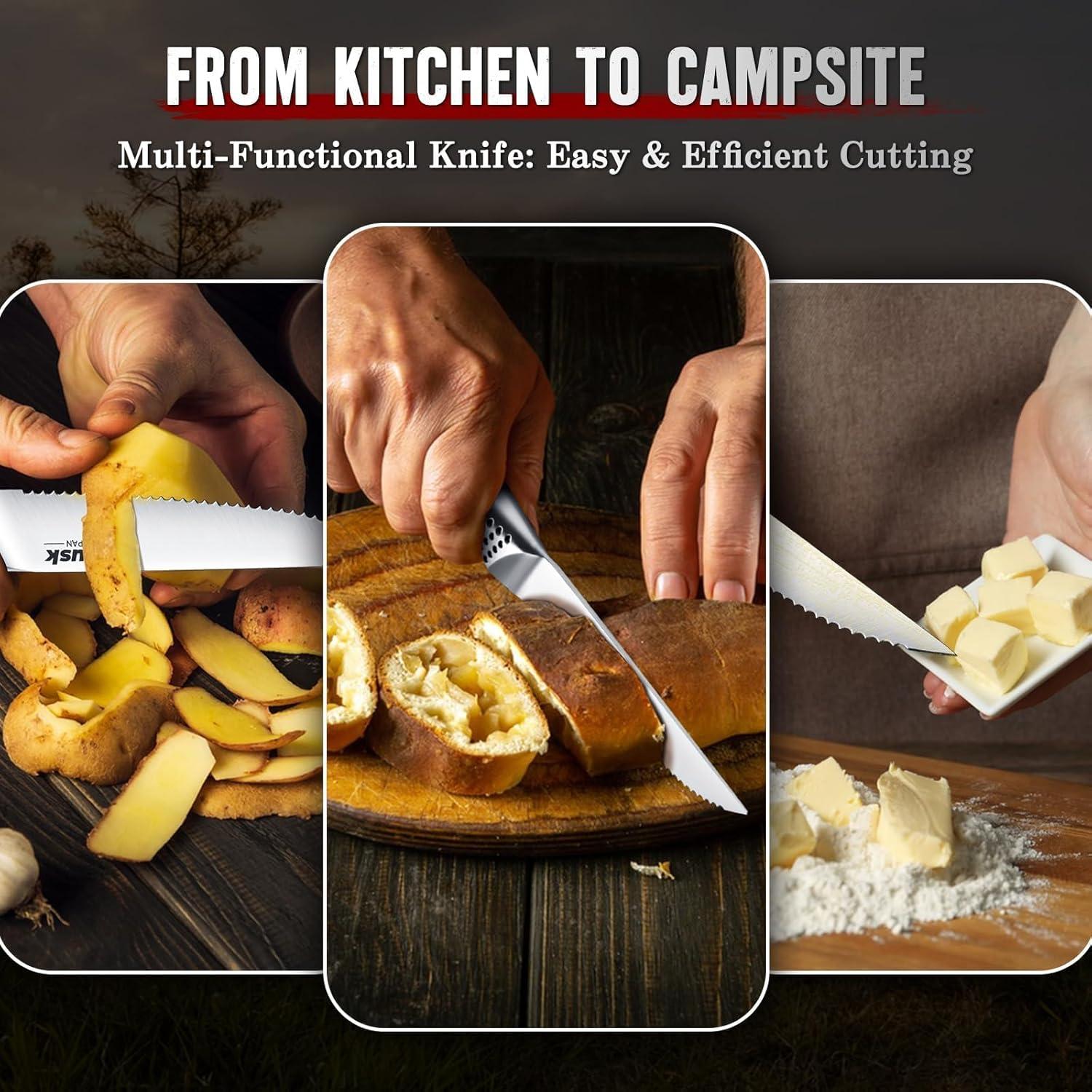 Juego de Cuchillos de Carne Serrados Huusk 11.4 cm Acero Inoxidable