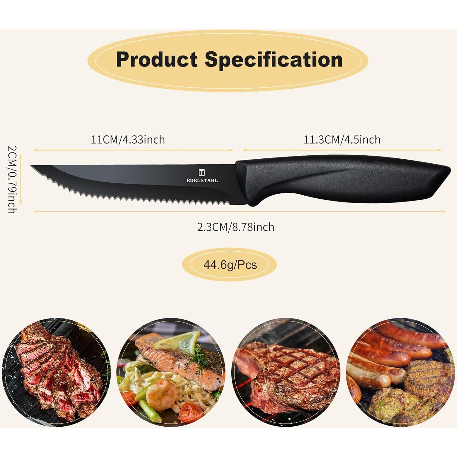 Juego de cuchillos para carne Targzier 4 piezas acero inoxidable