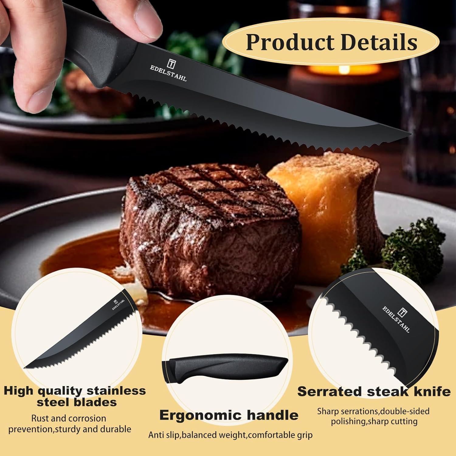 Juego de cuchillos para carne Targzier 4 piezas acero inoxidable