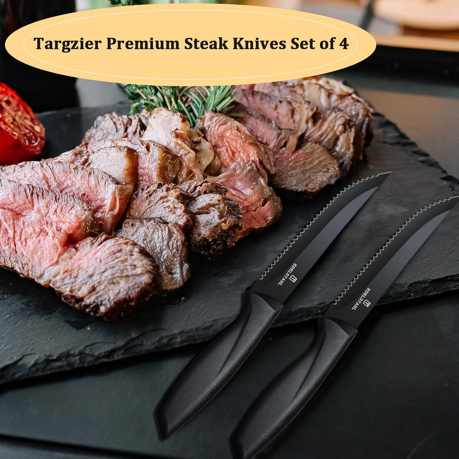 Juego de cuchillos para carne Targzier 4 piezas acero inoxidable