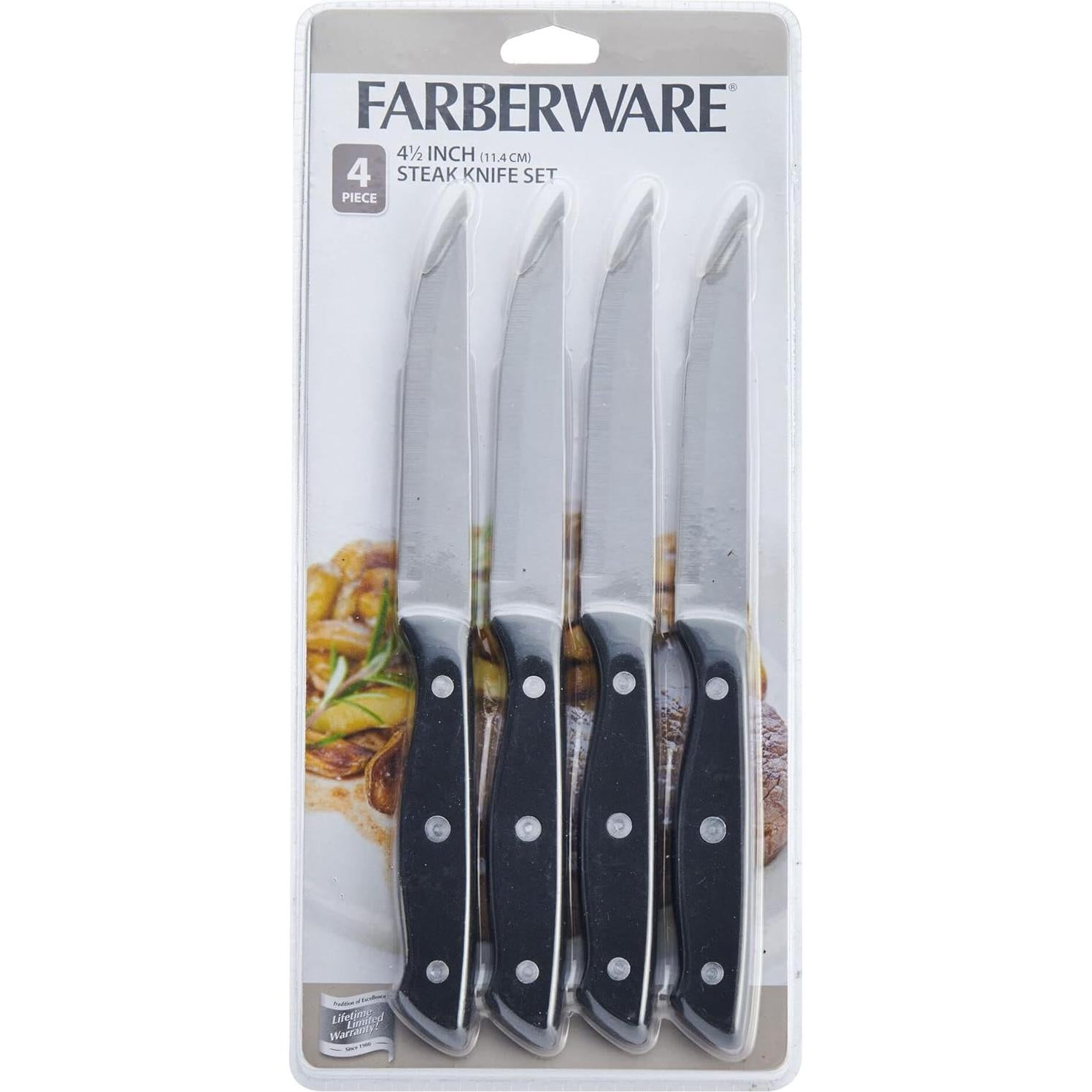 Conjunto de cuchillos para carne 4 piezas Farberware acero inoxidable