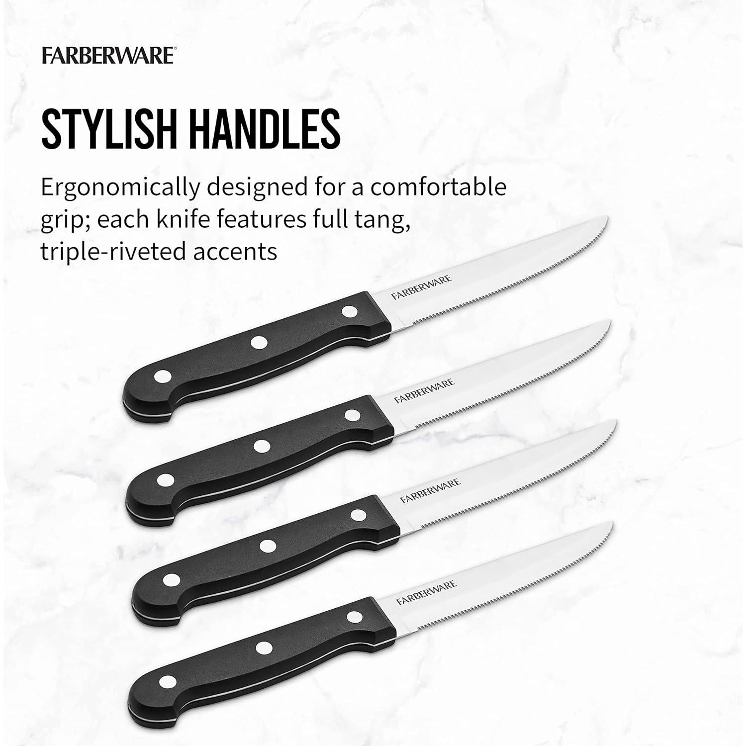 Conjunto de cuchillos de carne Farberware 4 piezas acero inoxidable