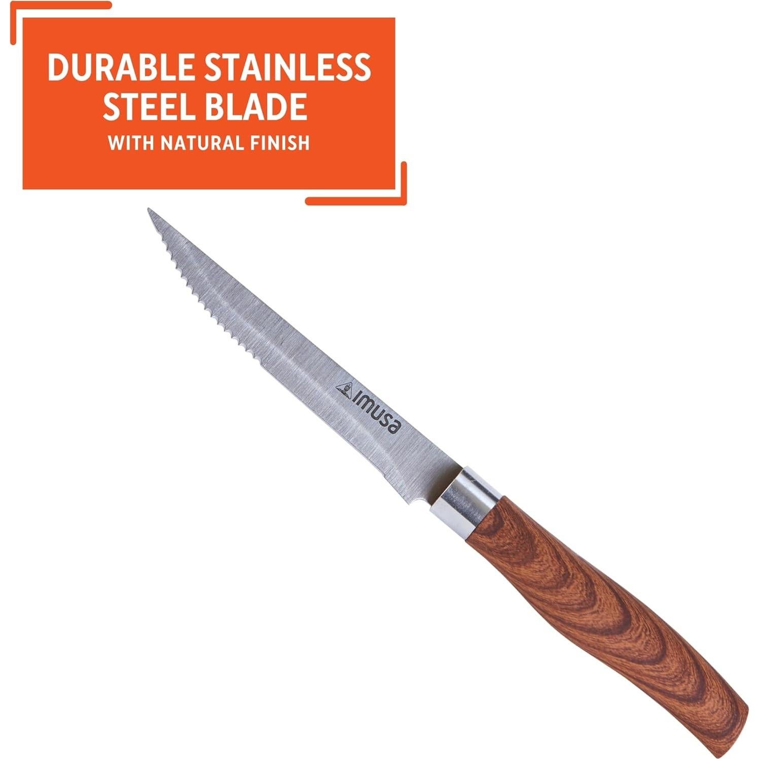 Cuchillo de Carne Imusa 11.43 cm Acero Inoxidable Mango Madera