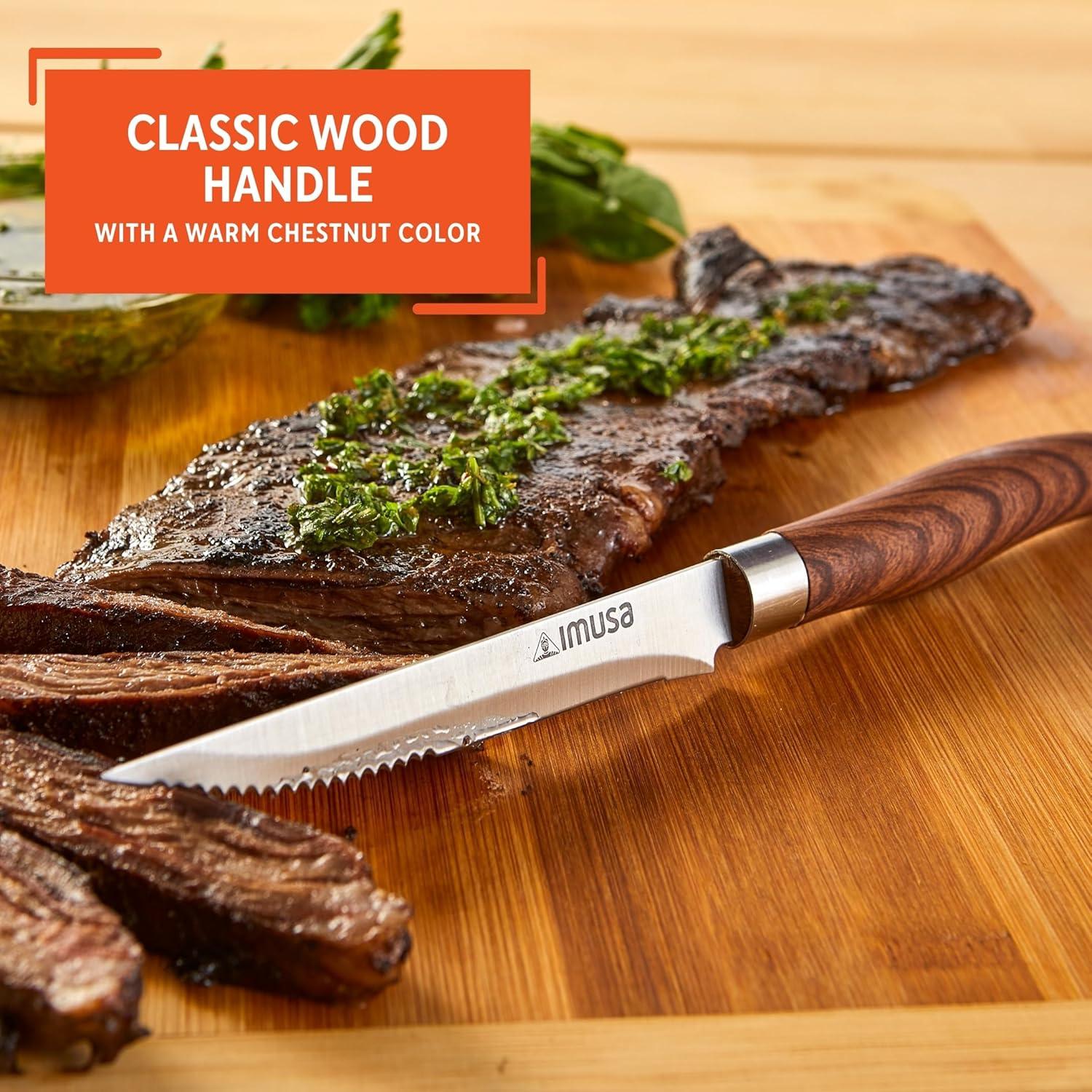 Cuchillo de Carne Imusa 11.43 cm Acero Inoxidable Mango Madera