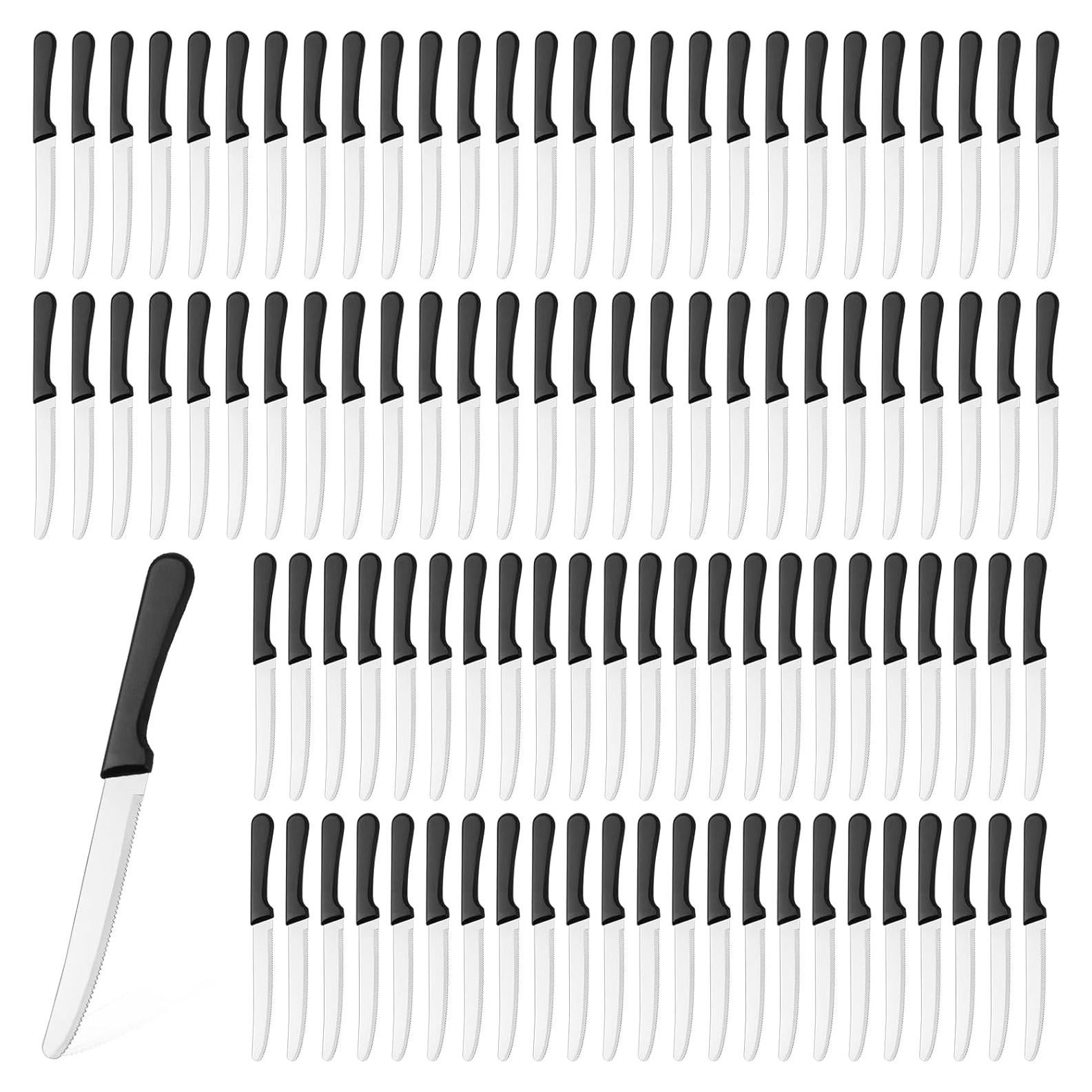 Zhehao 100 Cuchillos de Carne 21.3 cm Acero Inoxidable Negro