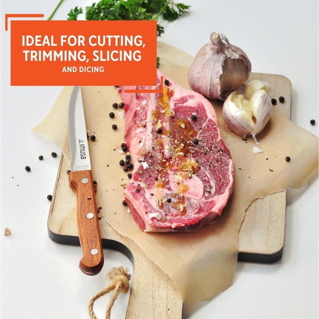 Set de 4 Cuchillos de Carne IMUSA Acero Inoxidable Madera