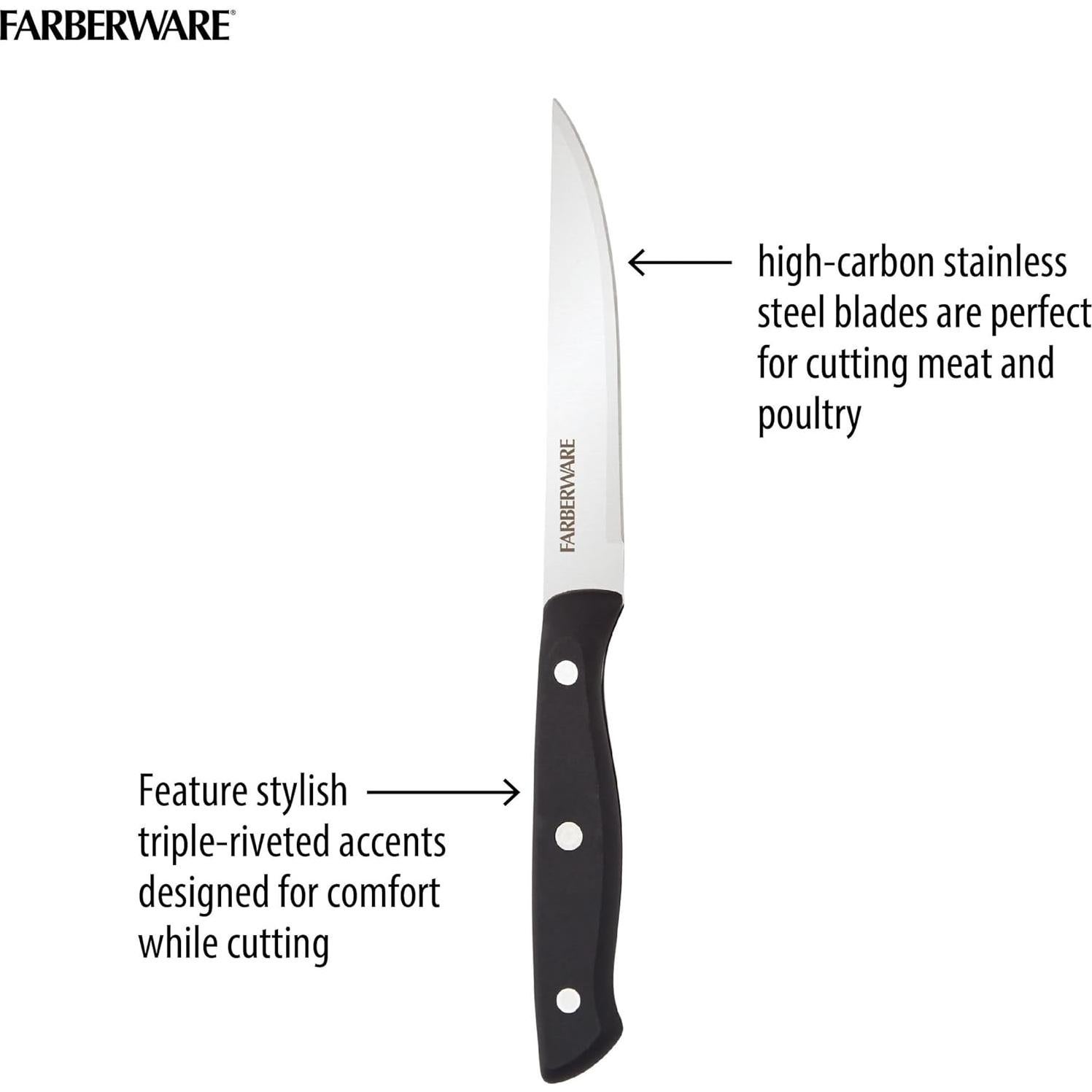 Conjunto de cuchillos de carne 8 piezas Farberware acero inoxidable