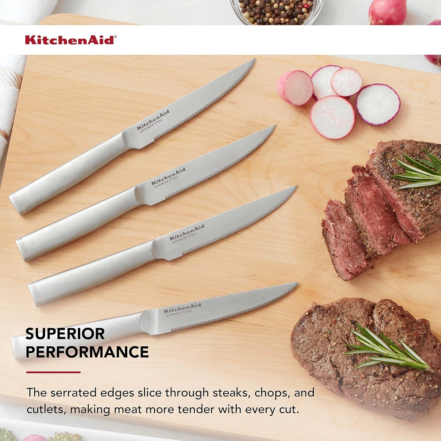 Juego de cuchillos de carne KitchenAid 4 piezas acero inoxidable