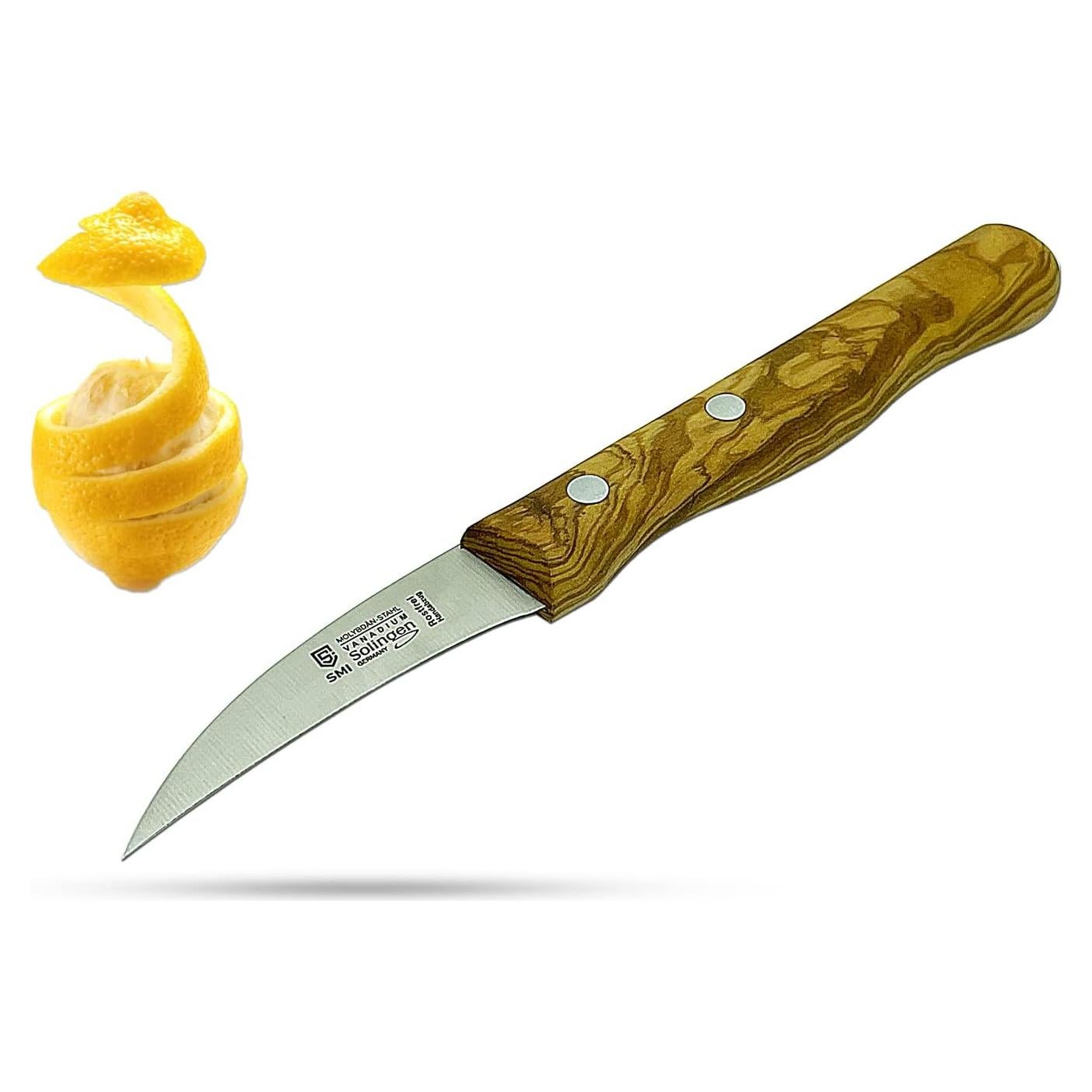Cuchillo de Pelar SMI Pico de Pájaro 6 cm Mango Madera Olivo