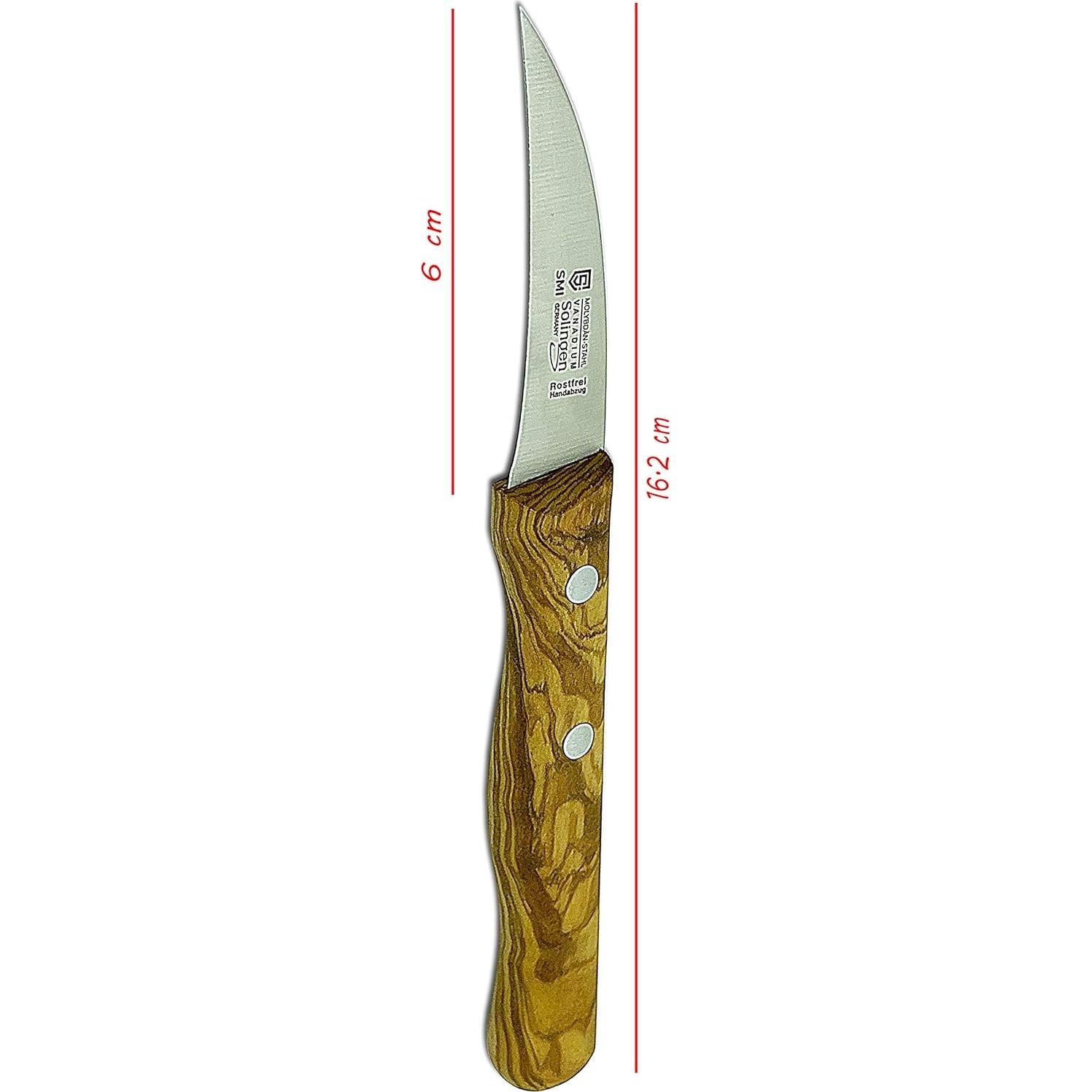Cuchillo de Pelar SMI Pico de Pájaro 6 cm Mango Madera Olivo