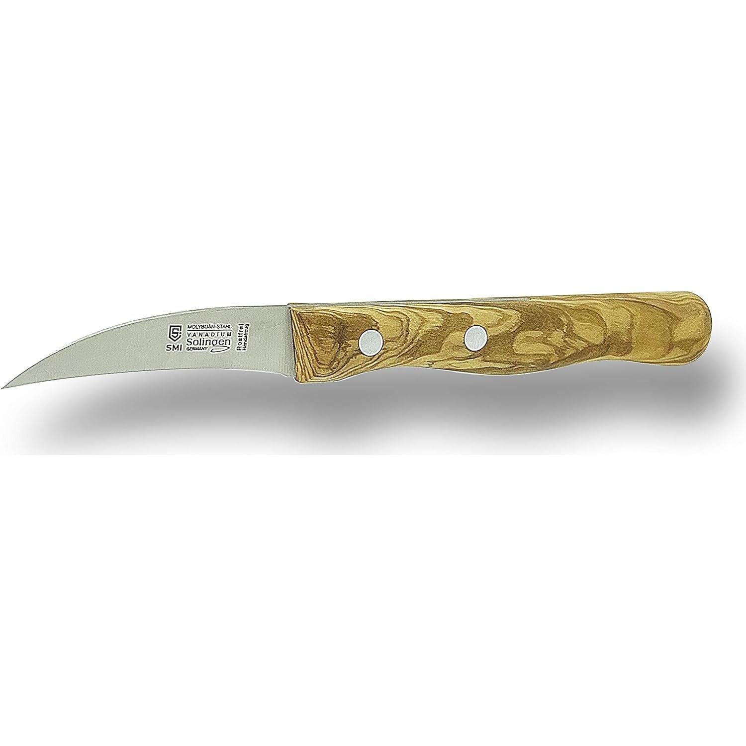Cuchillo de Pelar SMI Pico de Pájaro 6 cm Mango Madera Olivo