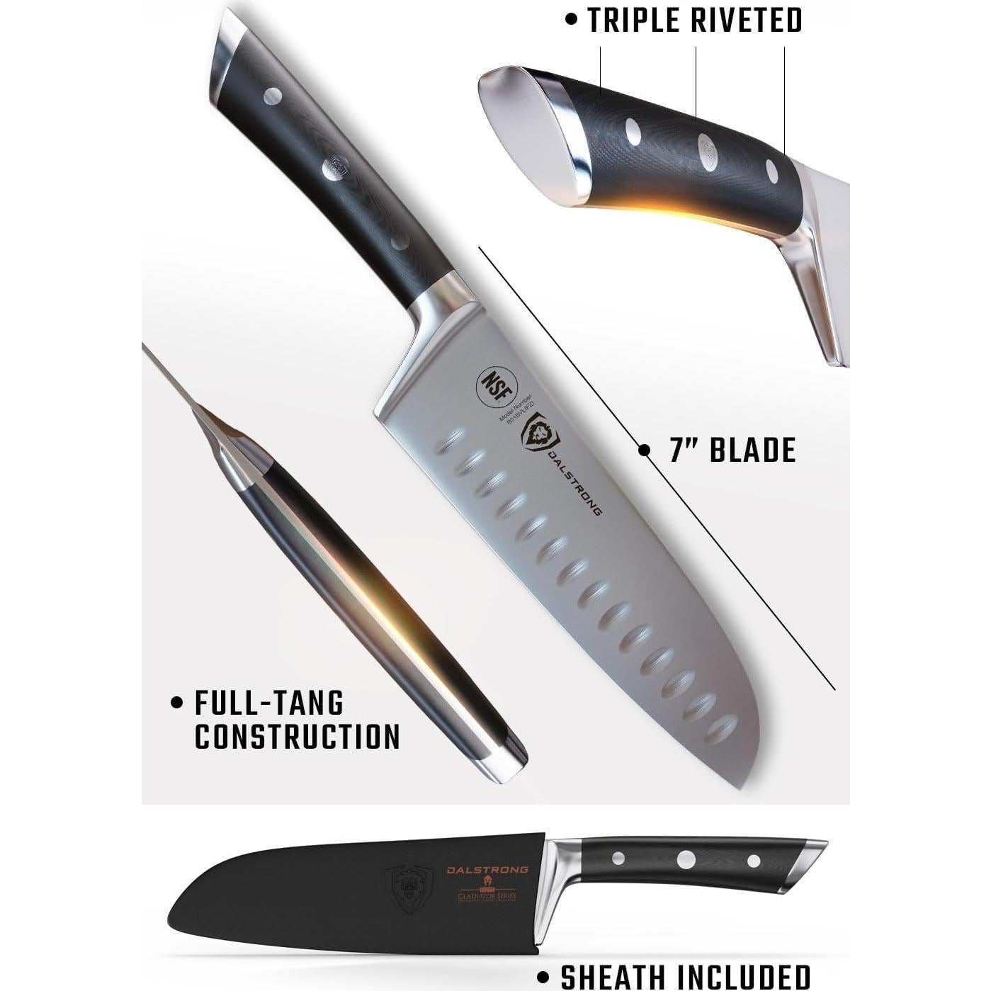 Cuchillo Santoku Dalstrong 18 cm - Acero Alemán - Funda Incluida