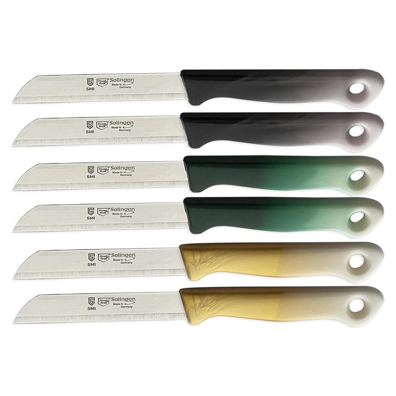 Juego de 6 Cuchillos de Pelar Serrados SMI - Acero Inoxidable