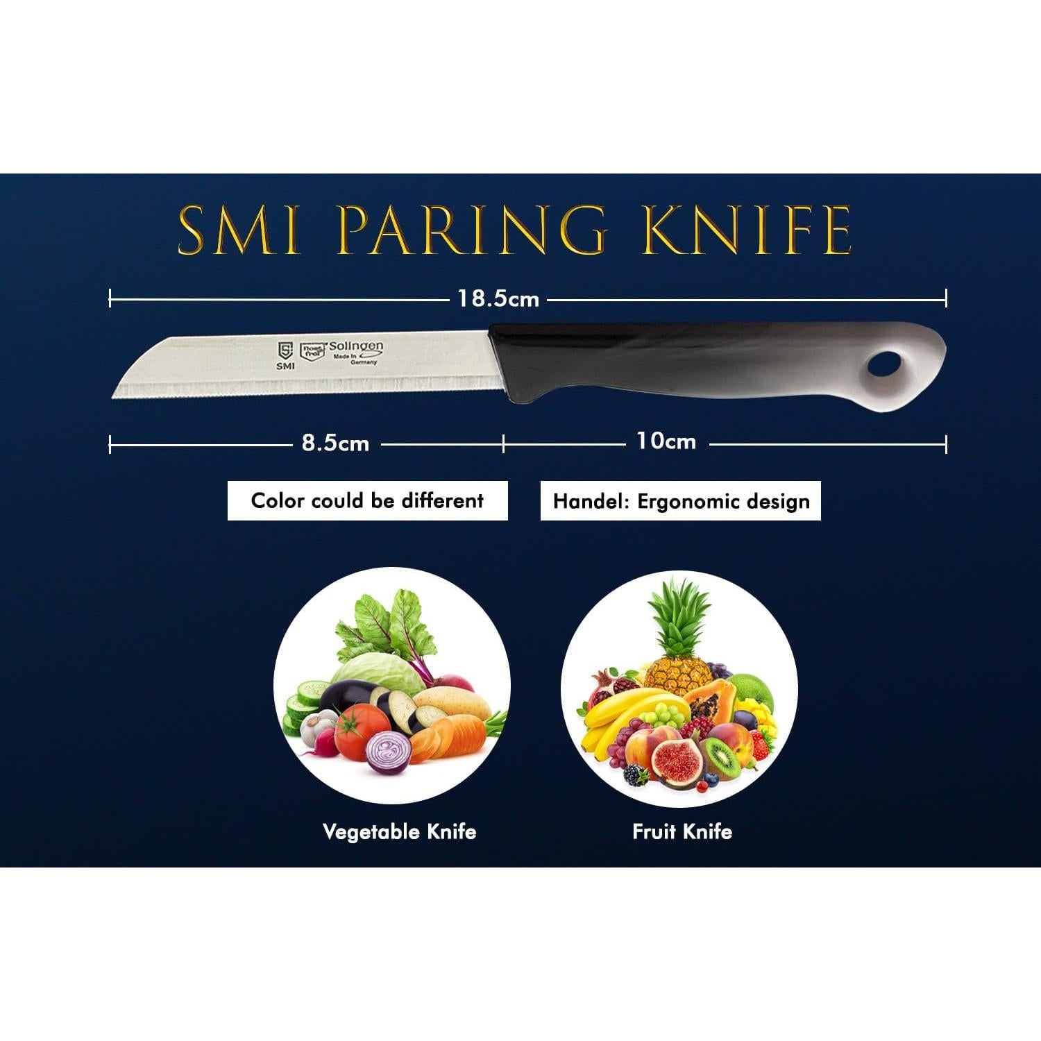 Juego de 6 Cuchillos de Pelar Serrados SMI - Acero Inoxidable