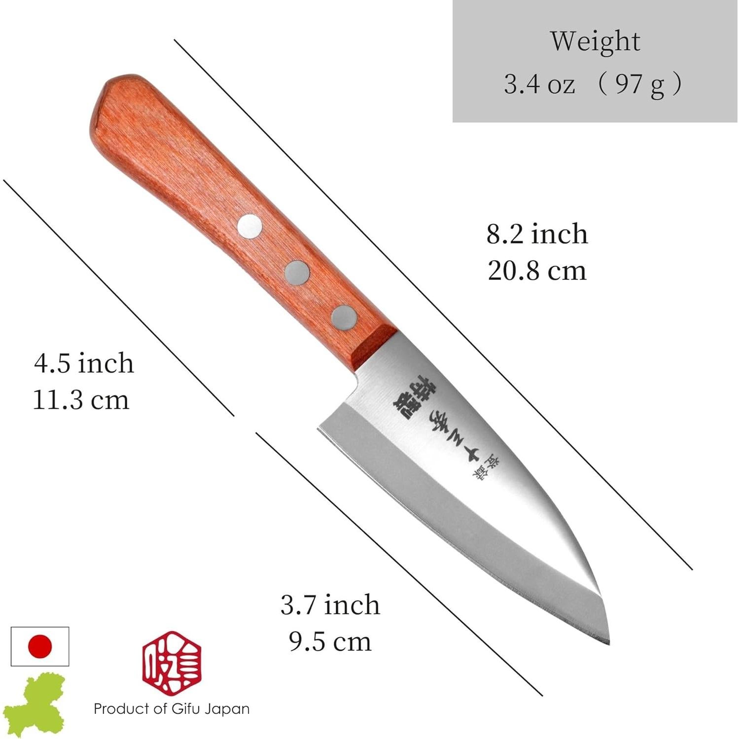 Cuchillo Deba Pequeño Tomihide 95 mm Acero Inoxidable Madera