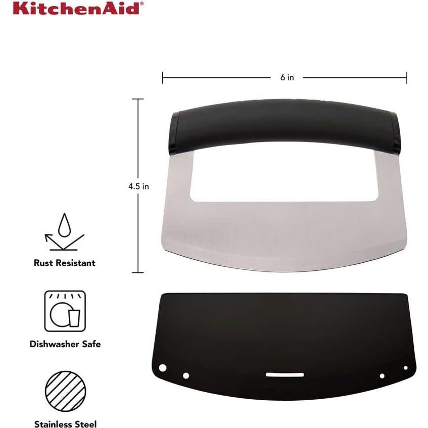 Cuchillo Mezzaluna KitchenAid 15 cm Acero Inoxidable Negro