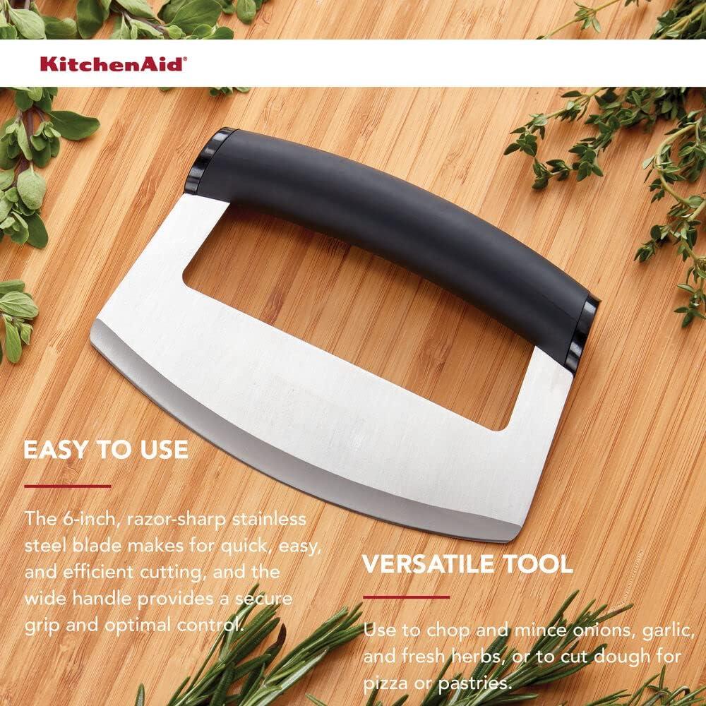 Cuchillo Mezzaluna KitchenAid 15 cm Acero Inoxidable Negro